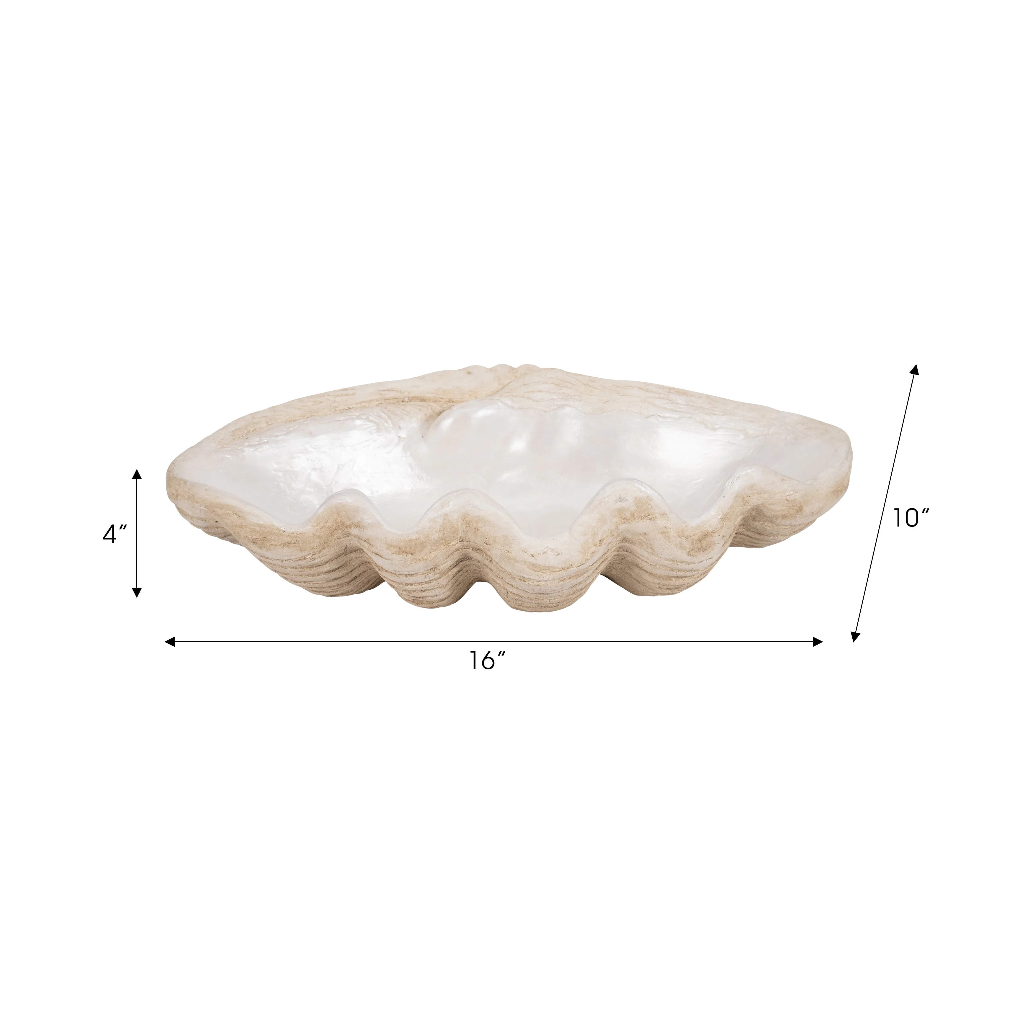 16" Pearlized Shell Bowl, Ivory - Image 9