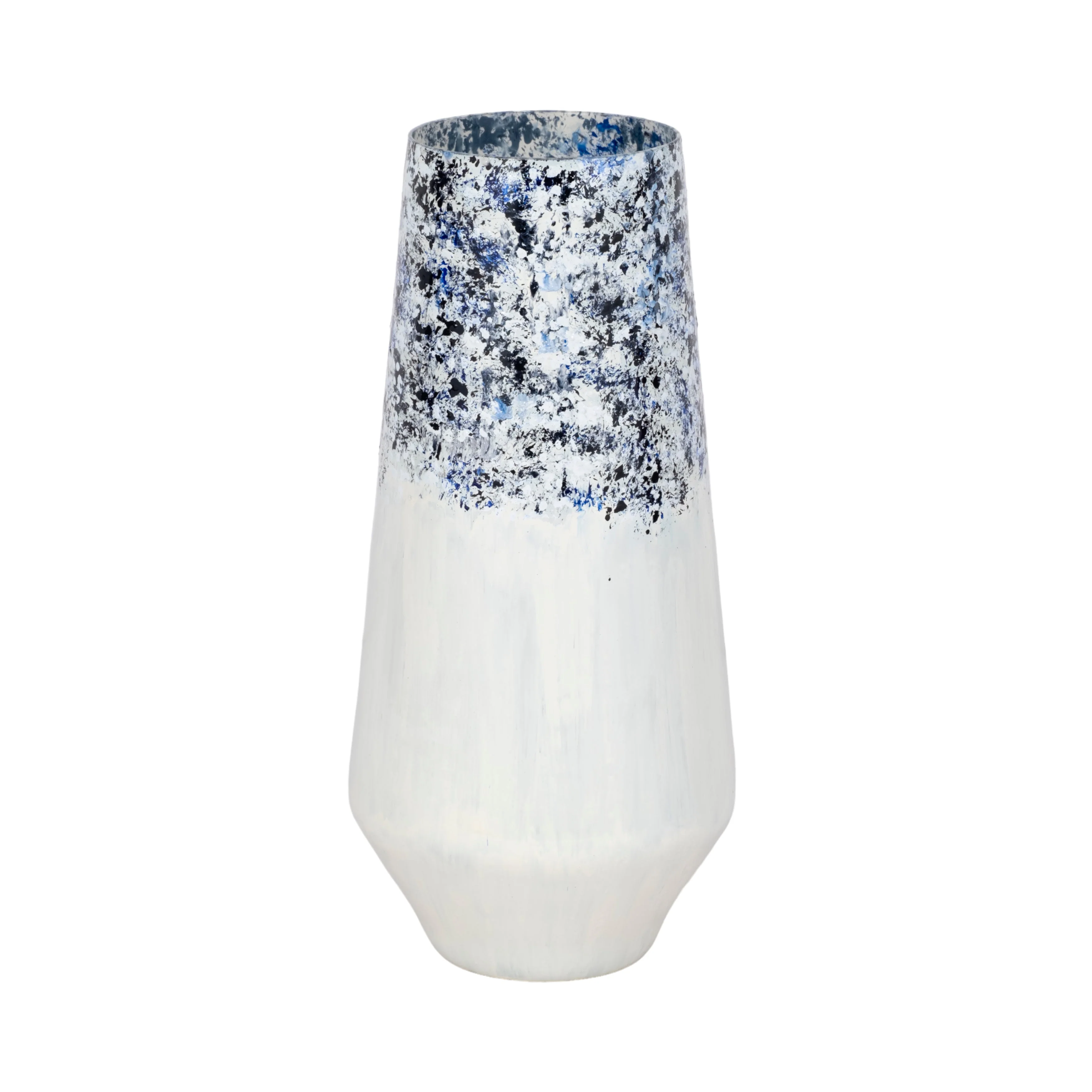 16" Tapered Bottom Vase Arctic Finish, White/blue - Image 11