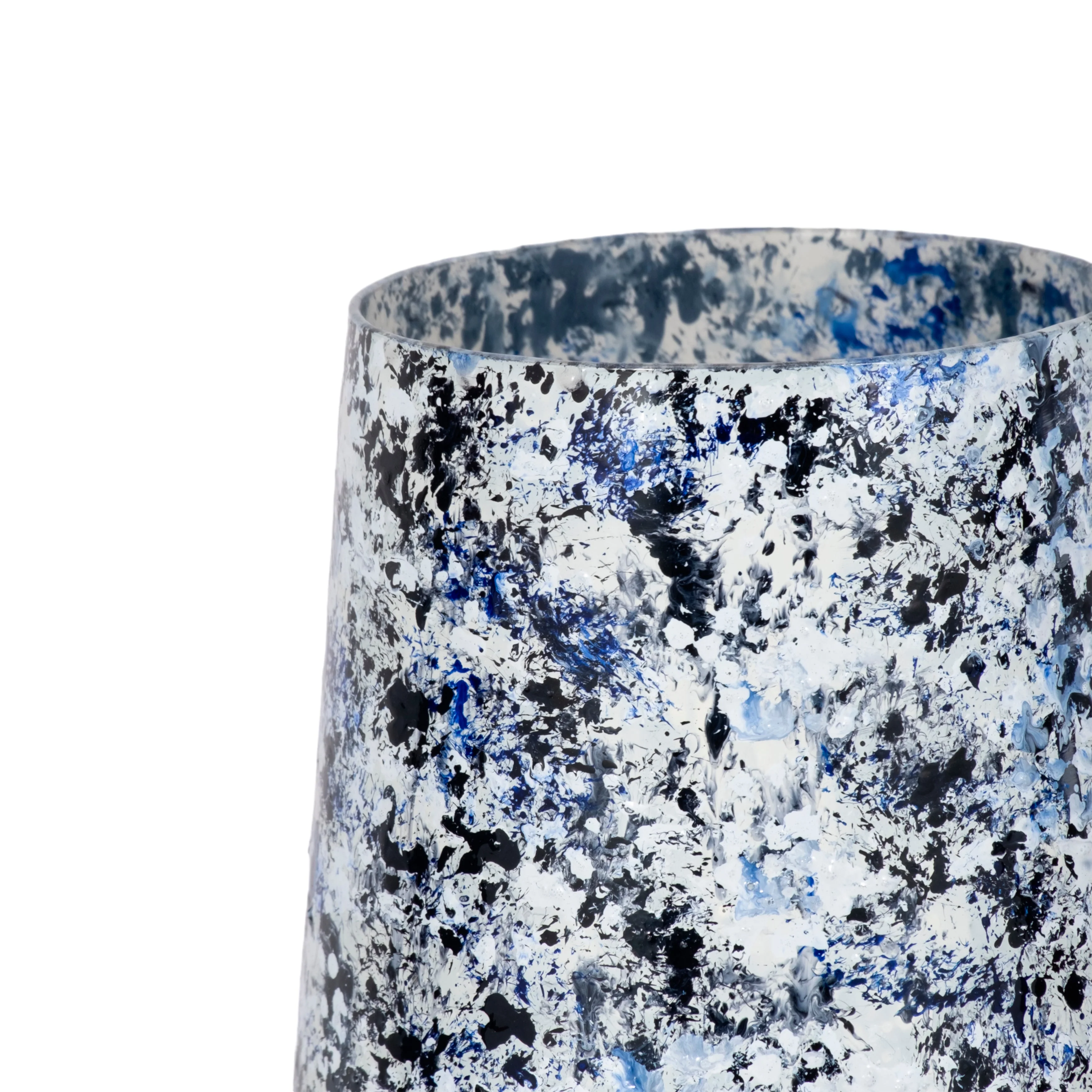 16" Tapered Bottom Vase Arctic Finish, White/blue - Image 12