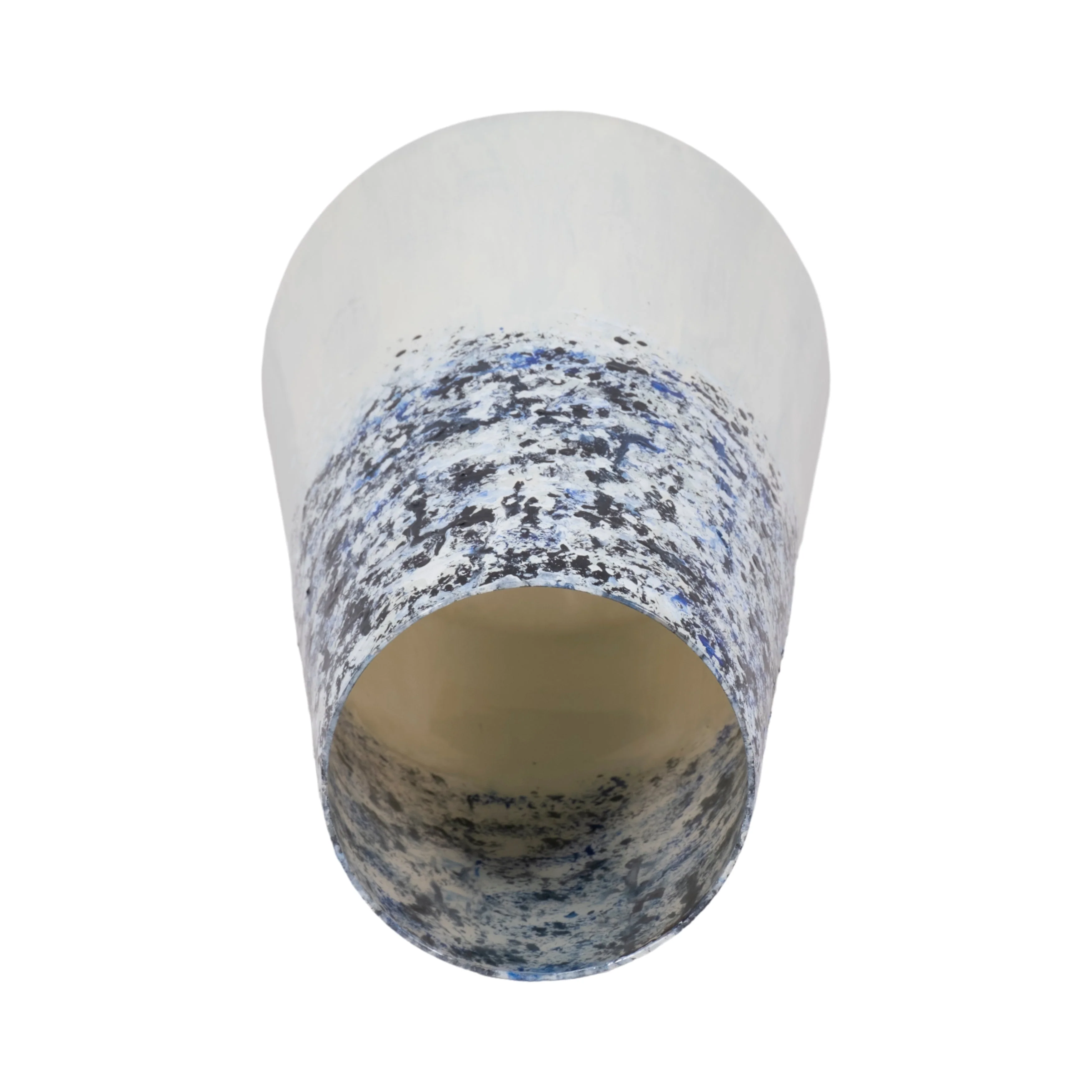 16" Tapered Bottom Vase Arctic Finish, White/blue - Image 13