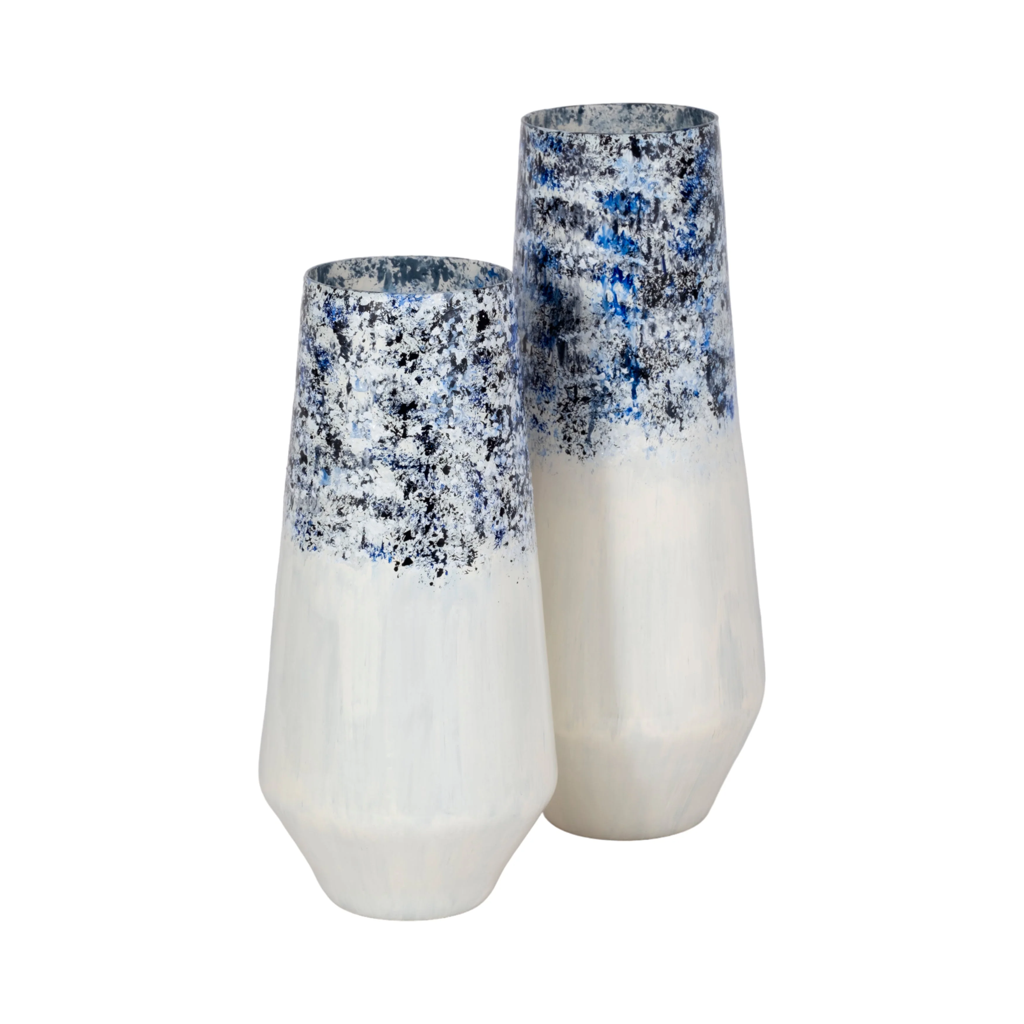 16" Tapered Bottom Vase Arctic Finish, White/blue - Image 15