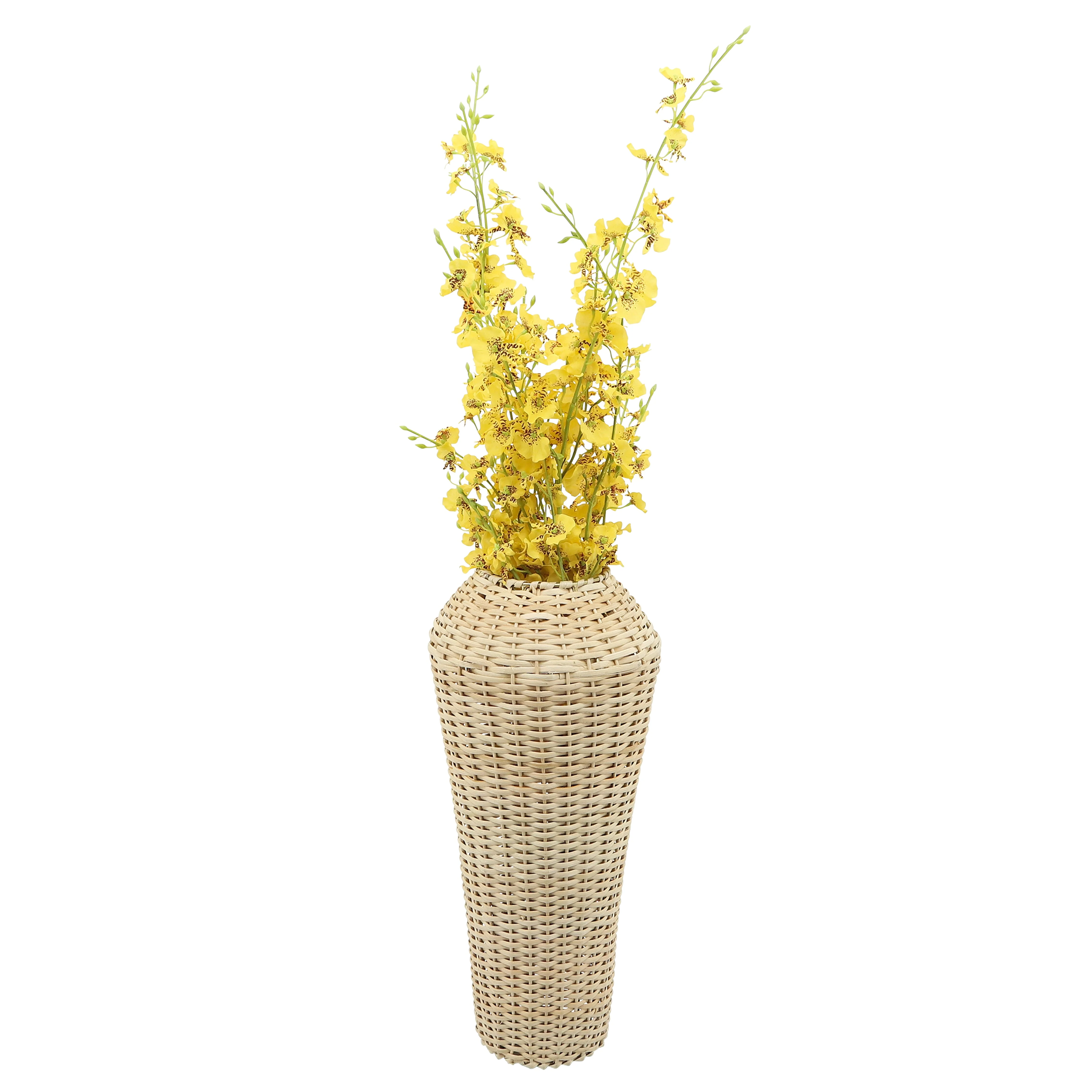 16366-01  CERAMIC 15"H VASE W/ GOLD LID, WHITE/BLACK( Sagebrook Home  )