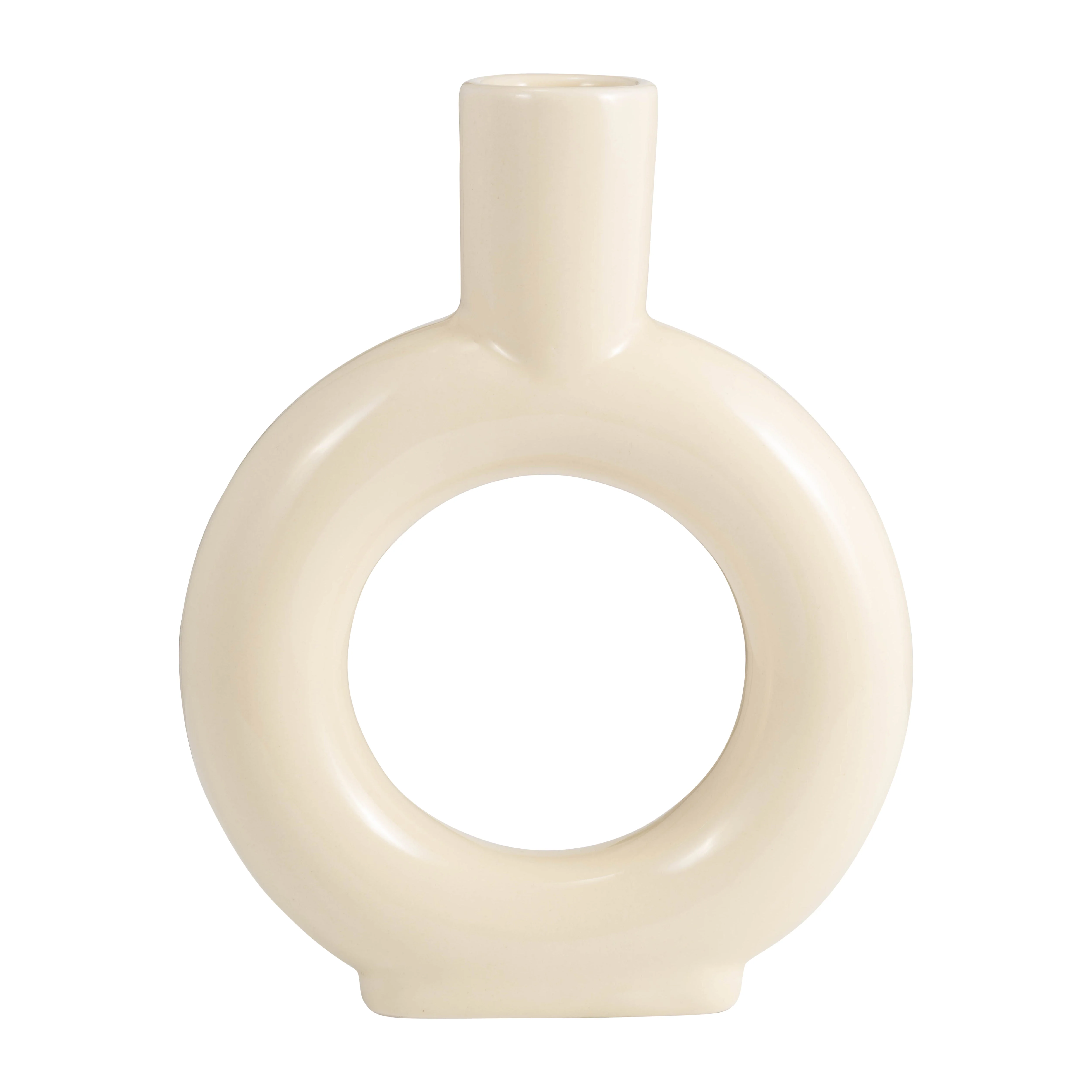 17054-05  CER, 9" ROUND CUT-OUT VASE, DEEP TEAL( Sagebrook Home  )