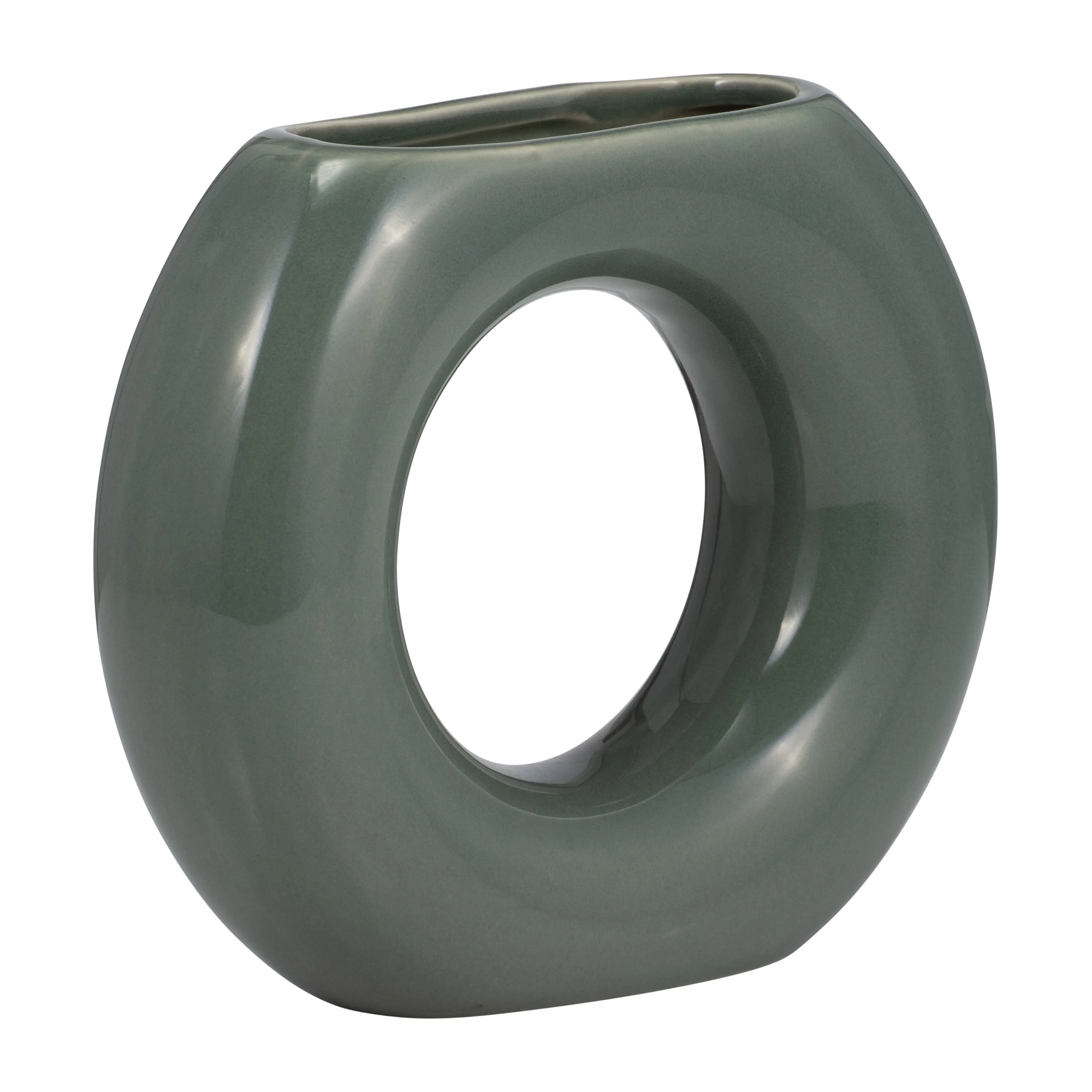 17058-04 CER, 5" X-PLANTER W/ SAUCER, GRAY( Sagebrook Home ) - Image 2
