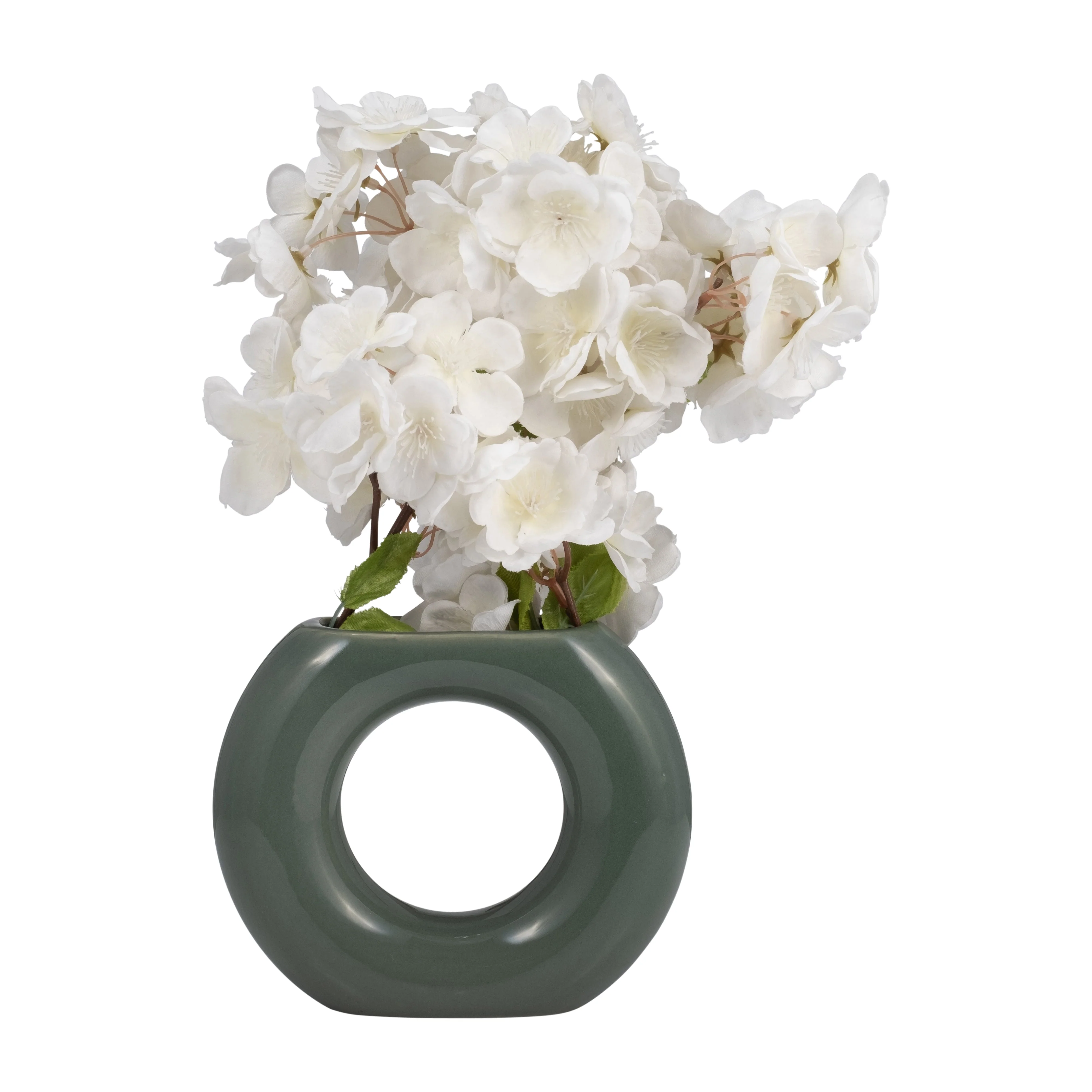 17058-04 CER, 5" X-PLANTER W/ SAUCER, GRAY( Sagebrook Home ) - Image 4