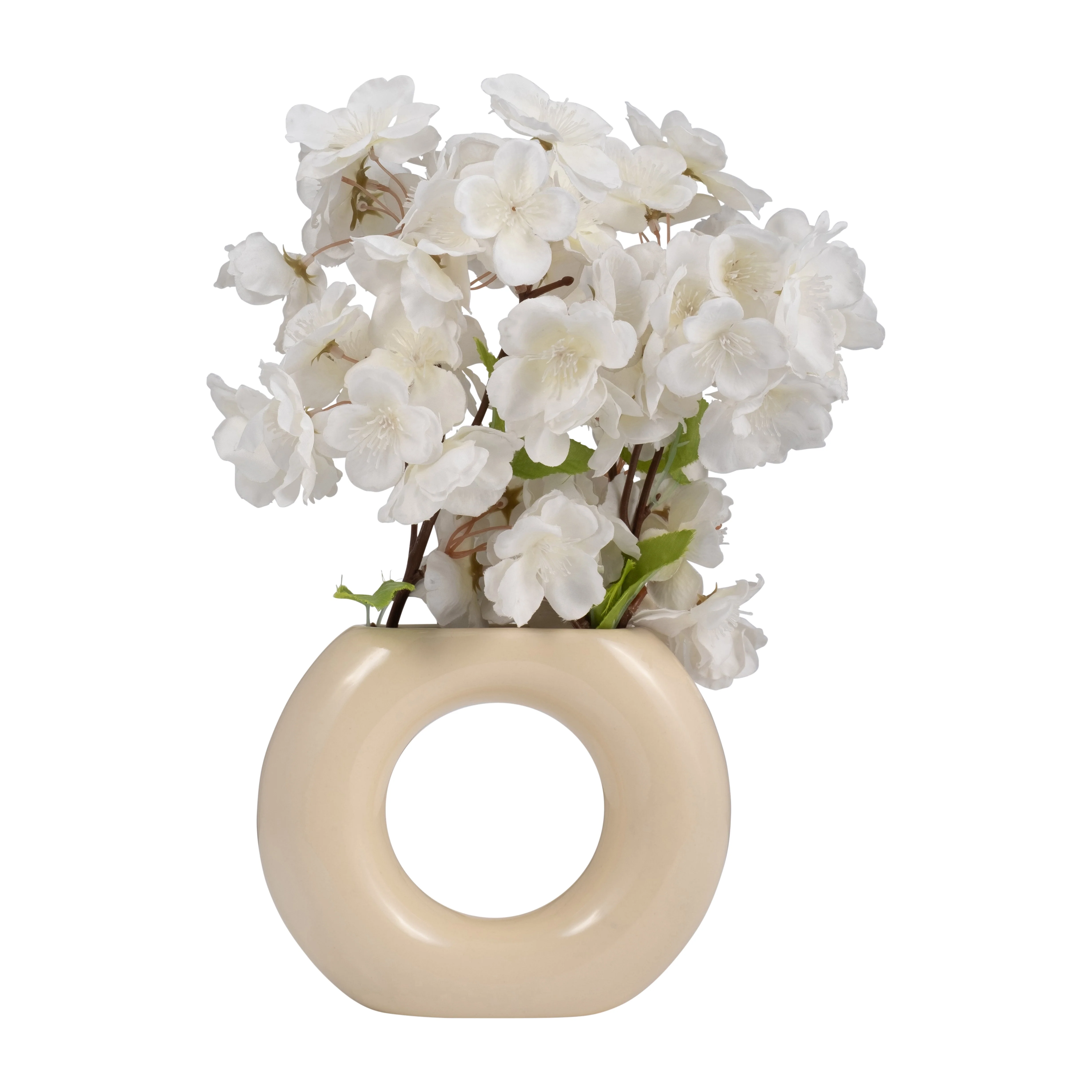 17058-05  CER, 6" WAVY VASE, WHITE( Sagebrook Home  ) - Image 4