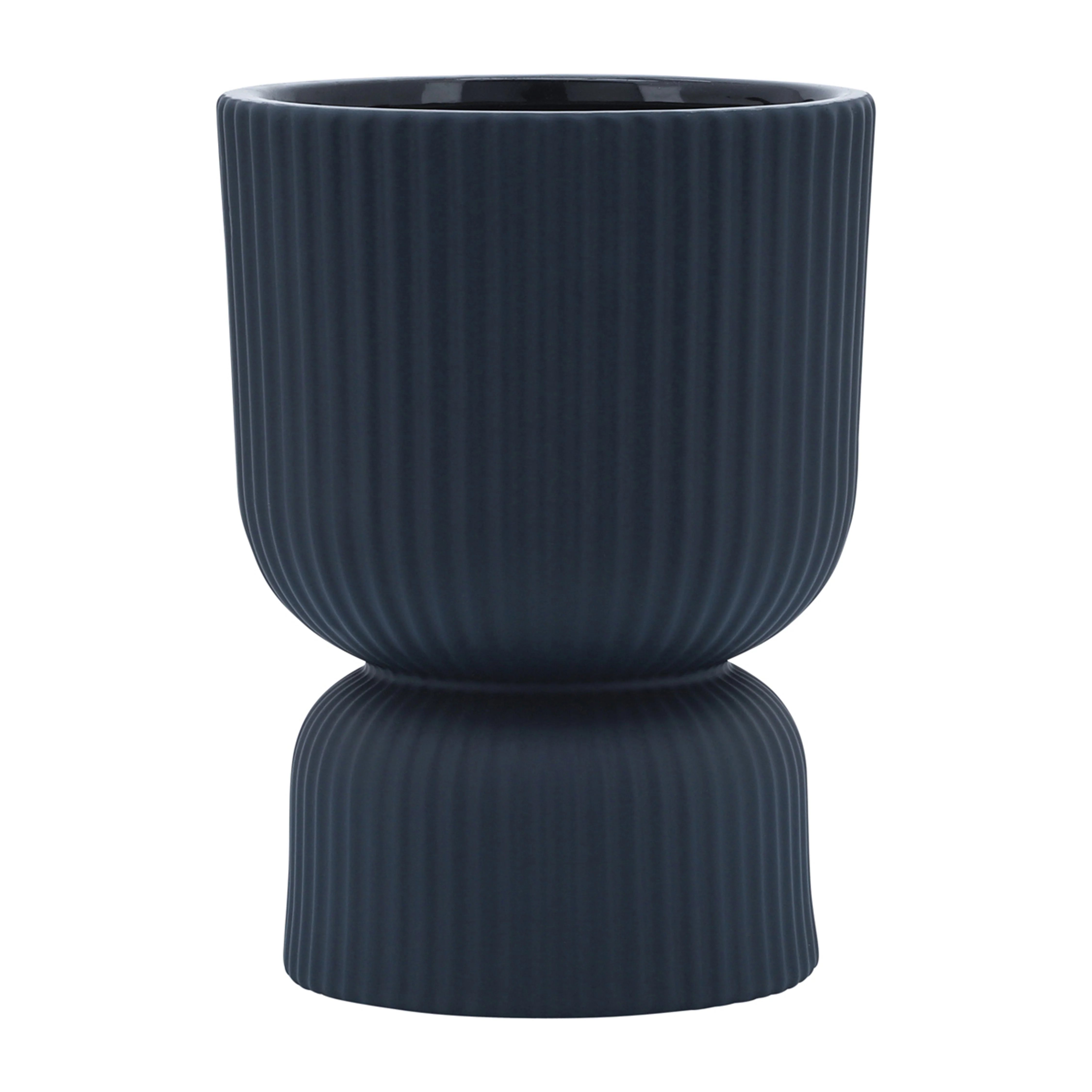 17121-03  CER, 6"H RIBBED VASE, WHITE( Sagebrook Home  )