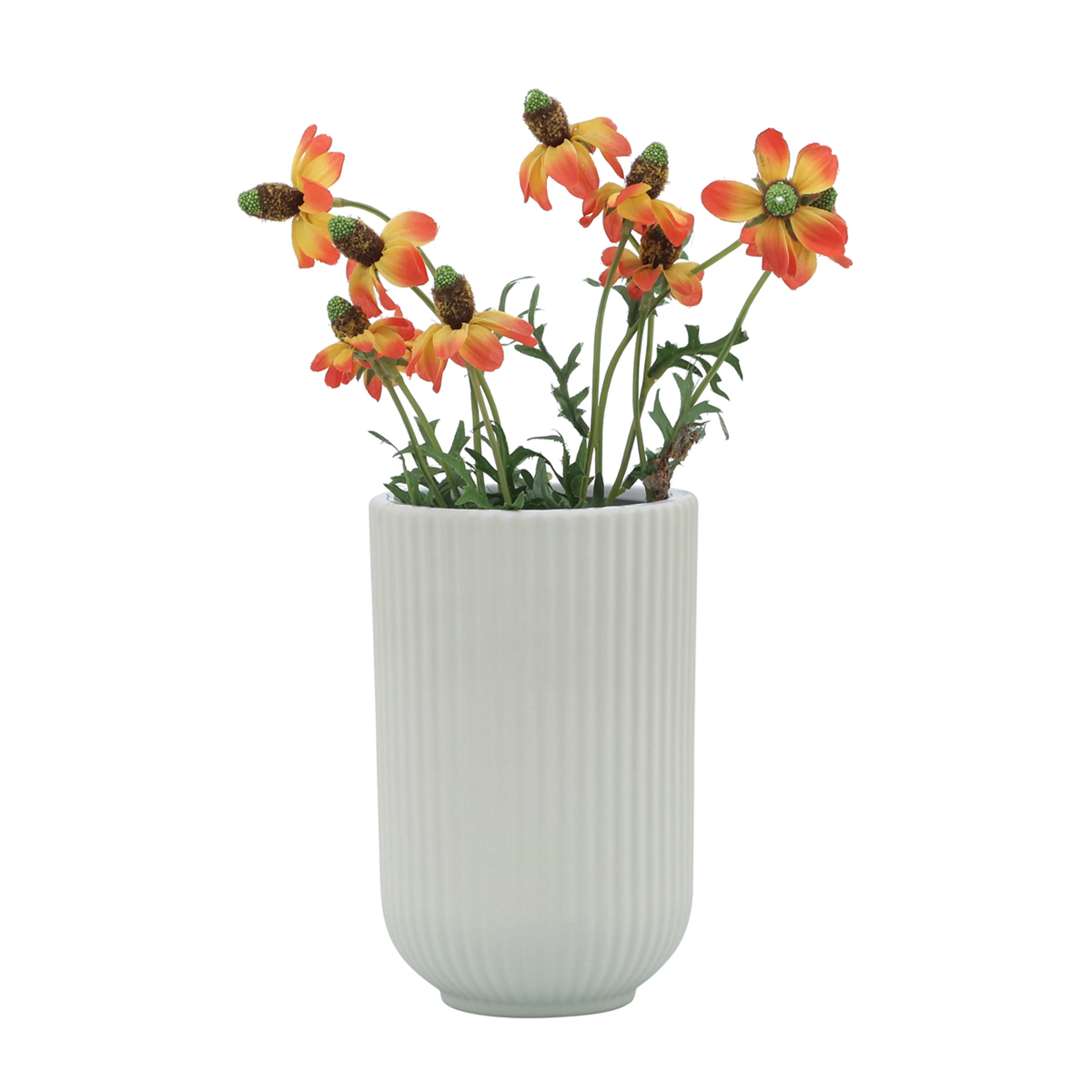 17122-07 CER, 8" BIBENDUM PLANTER, DUSTY ROSE( Sagebrook Home ) - Image 2