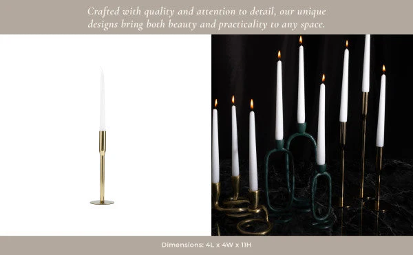 17659-02 |Metal, 14"H Taper Candle Holder, Gold - Image 7