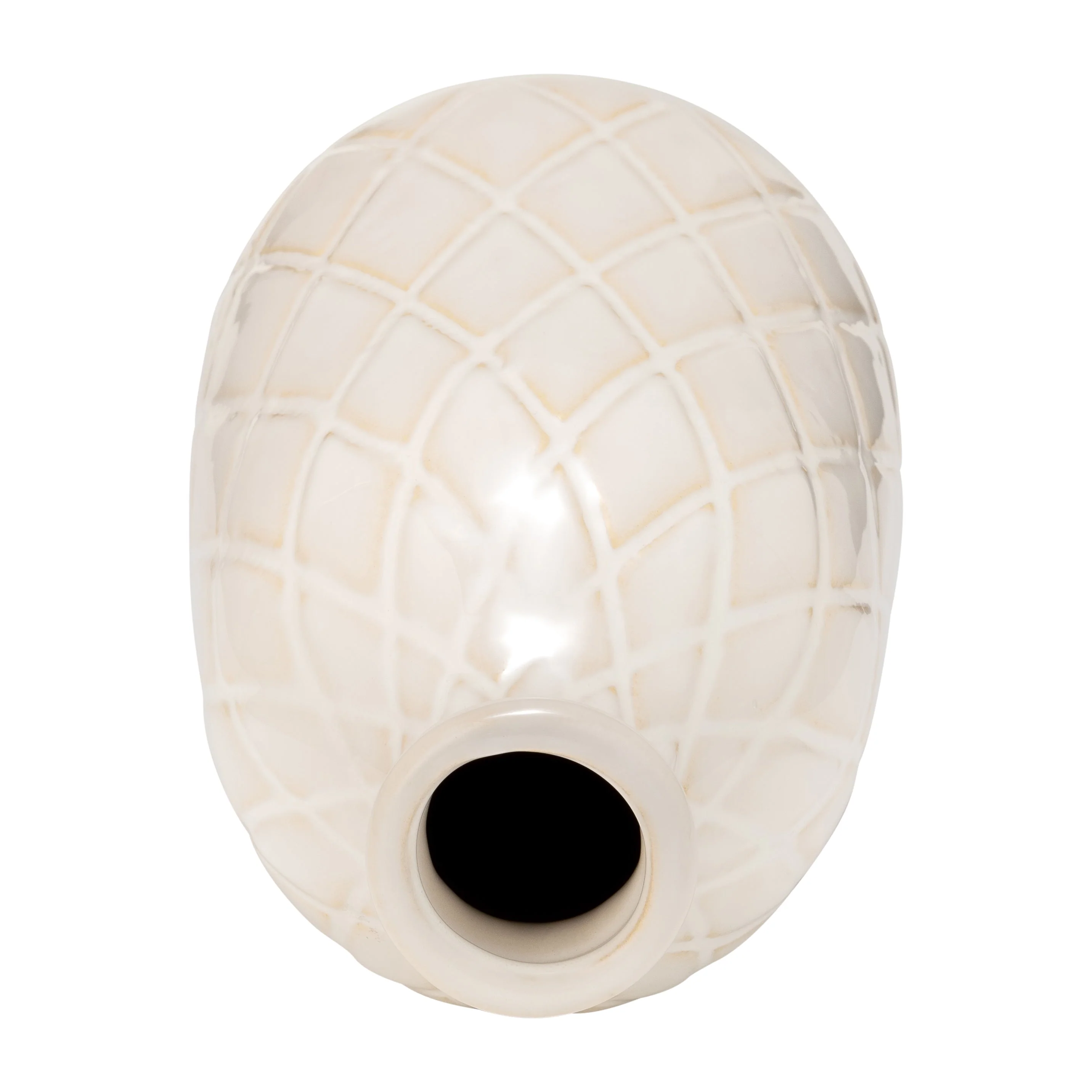 17930-04  CER, 9" PLAID TEXTURED VASE, BLACK( Sagebrook Home  ) - Image 2