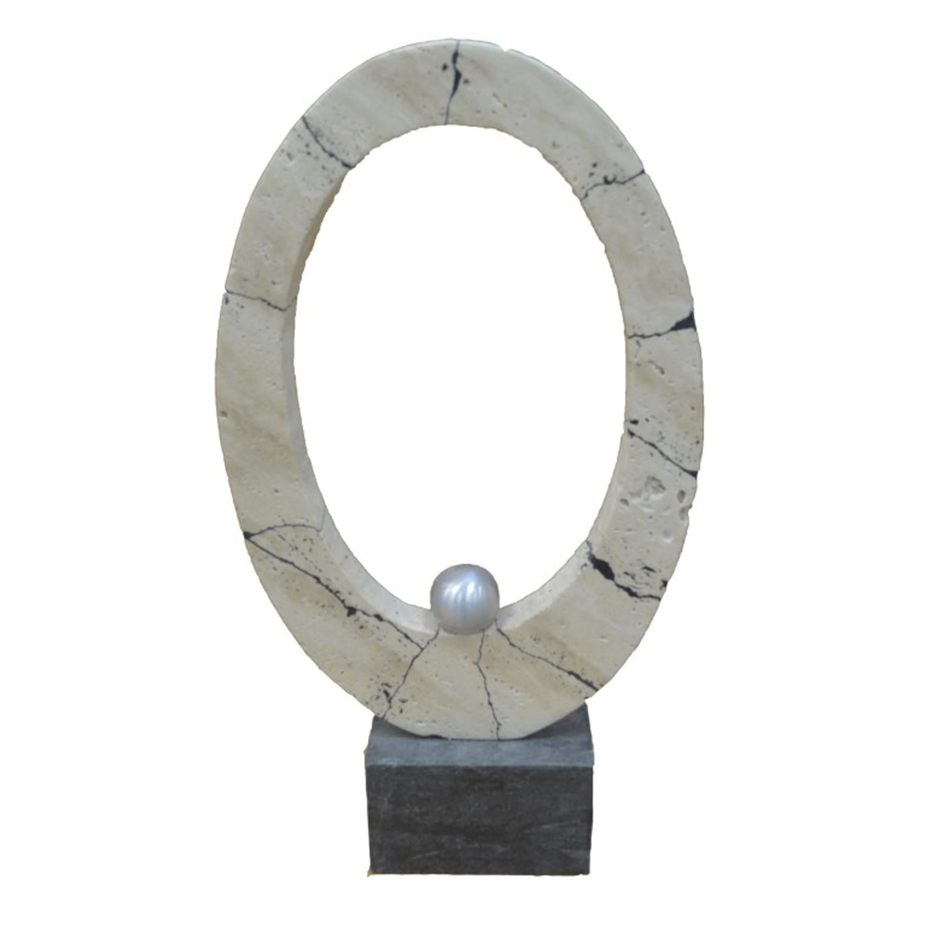 18" Gorda Travertine Ring Statuary - Image 2