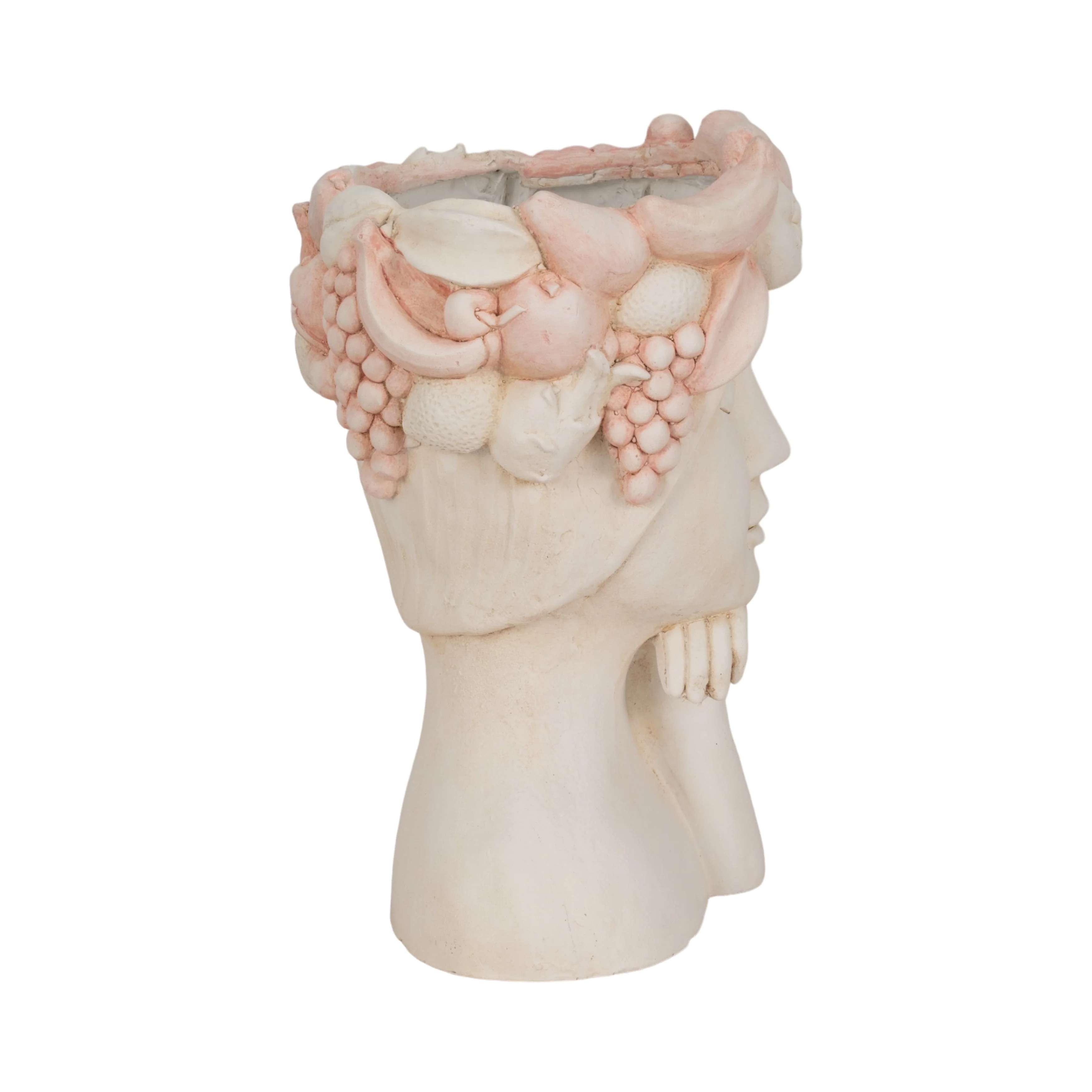 18" Lady With Flower Crown Planter, White/pink - Image 14
