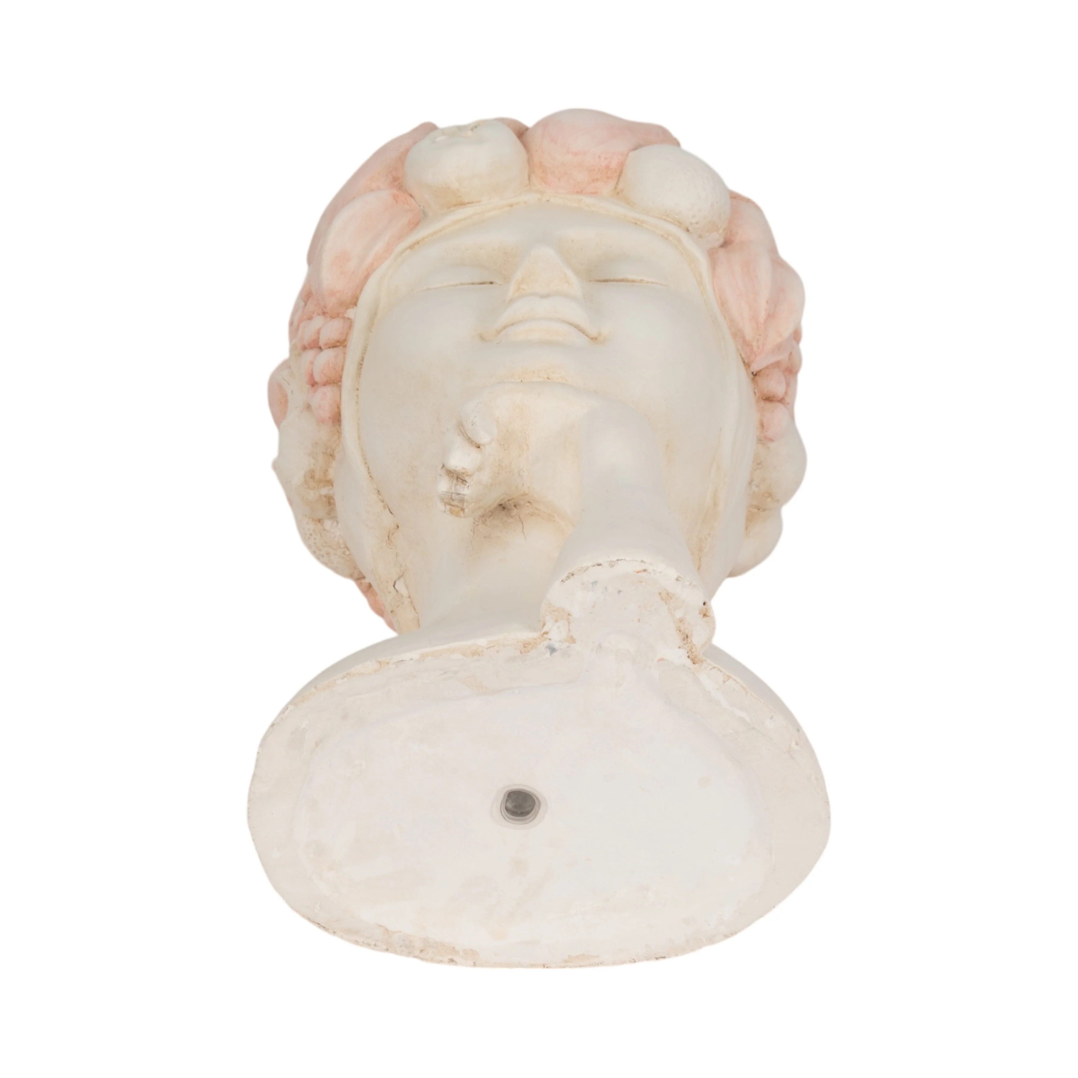 18" Lady With Flower Crown Planter, White/pink - Image 8