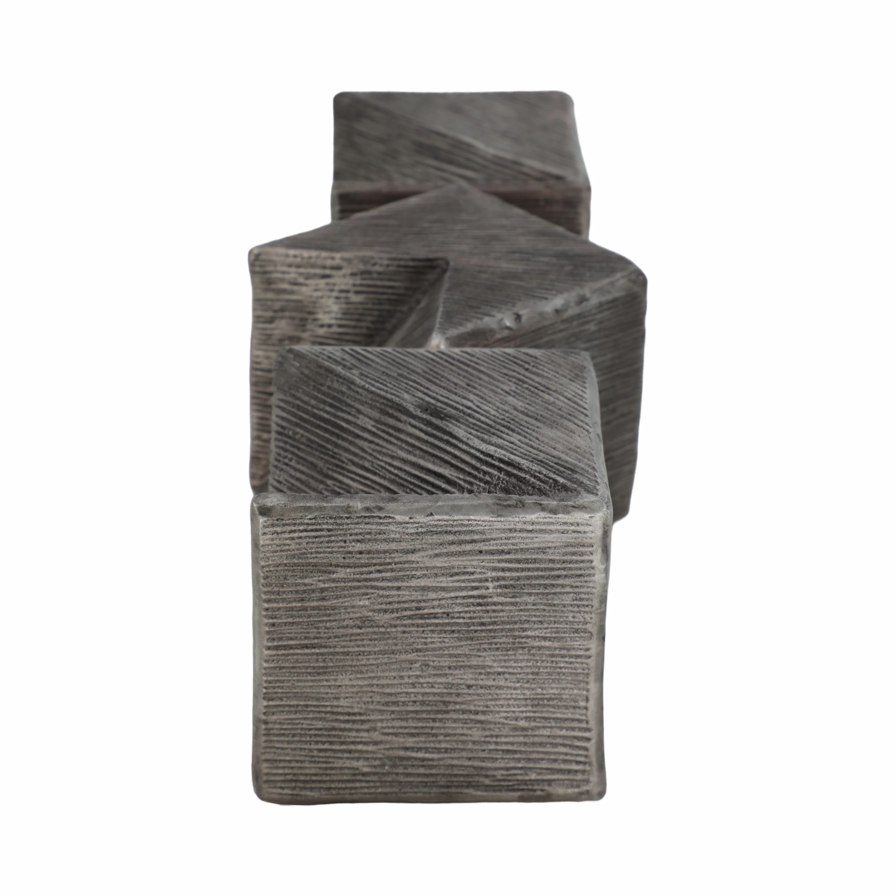 18" Lyon Small Silver Cube Statuary - Image 8