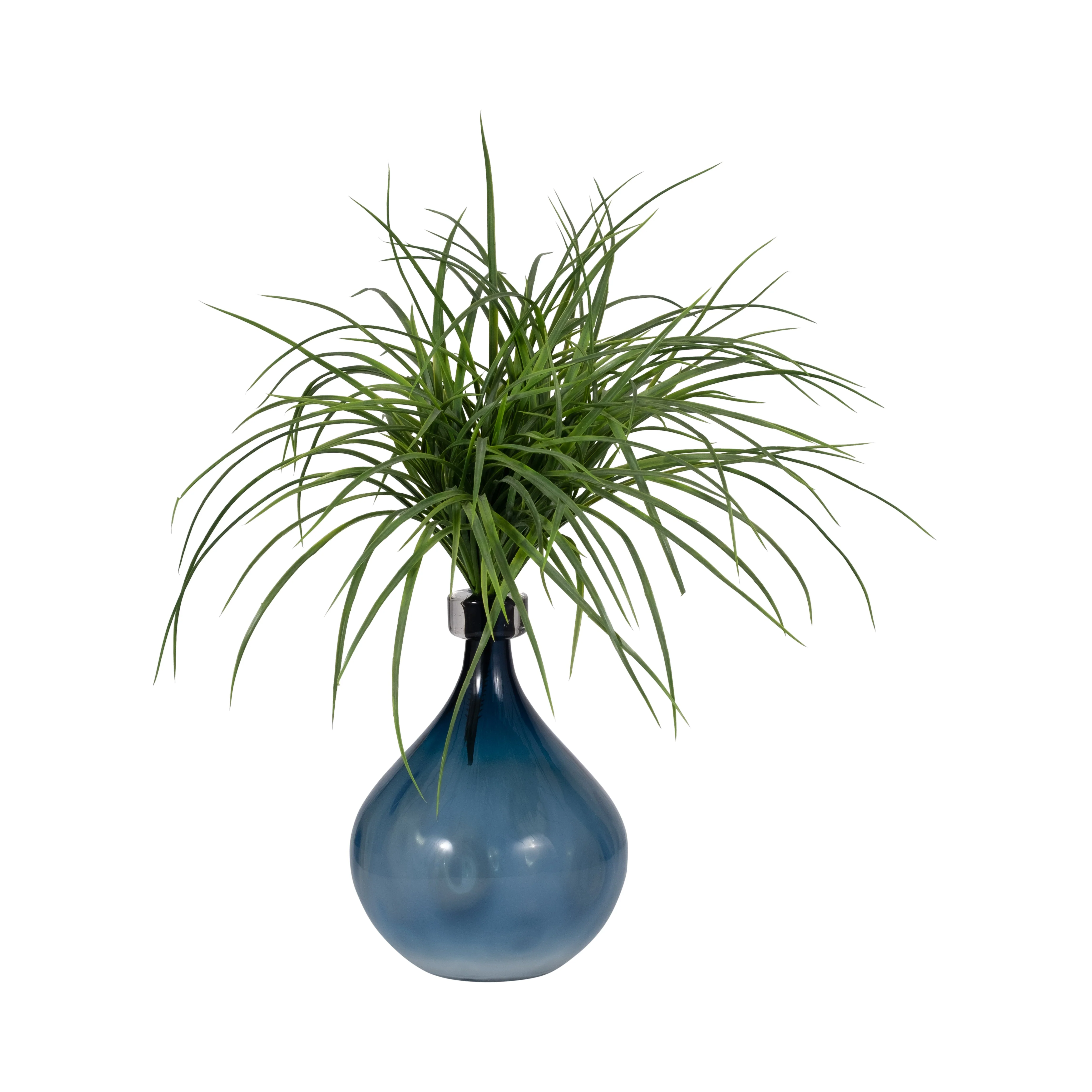 18013-02 GLASS, 10''H, FROSTED VASE WITH RED DETAIL-GRAY( Sagebrook Home ) - Image 2
