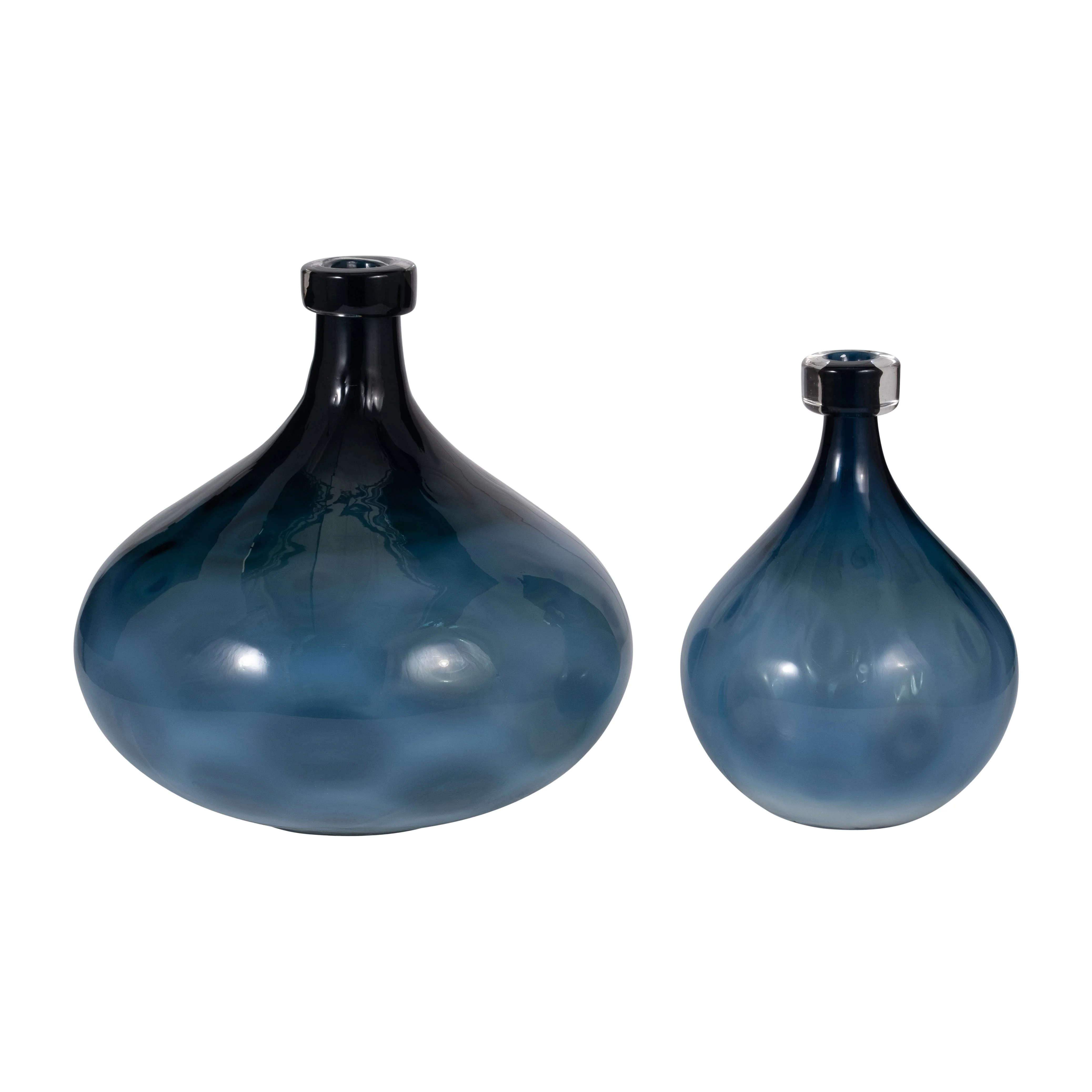 18013-02 GLASS, 10''H, FROSTED VASE WITH RED DETAIL-GRAY( Sagebrook Home ) - Image 7