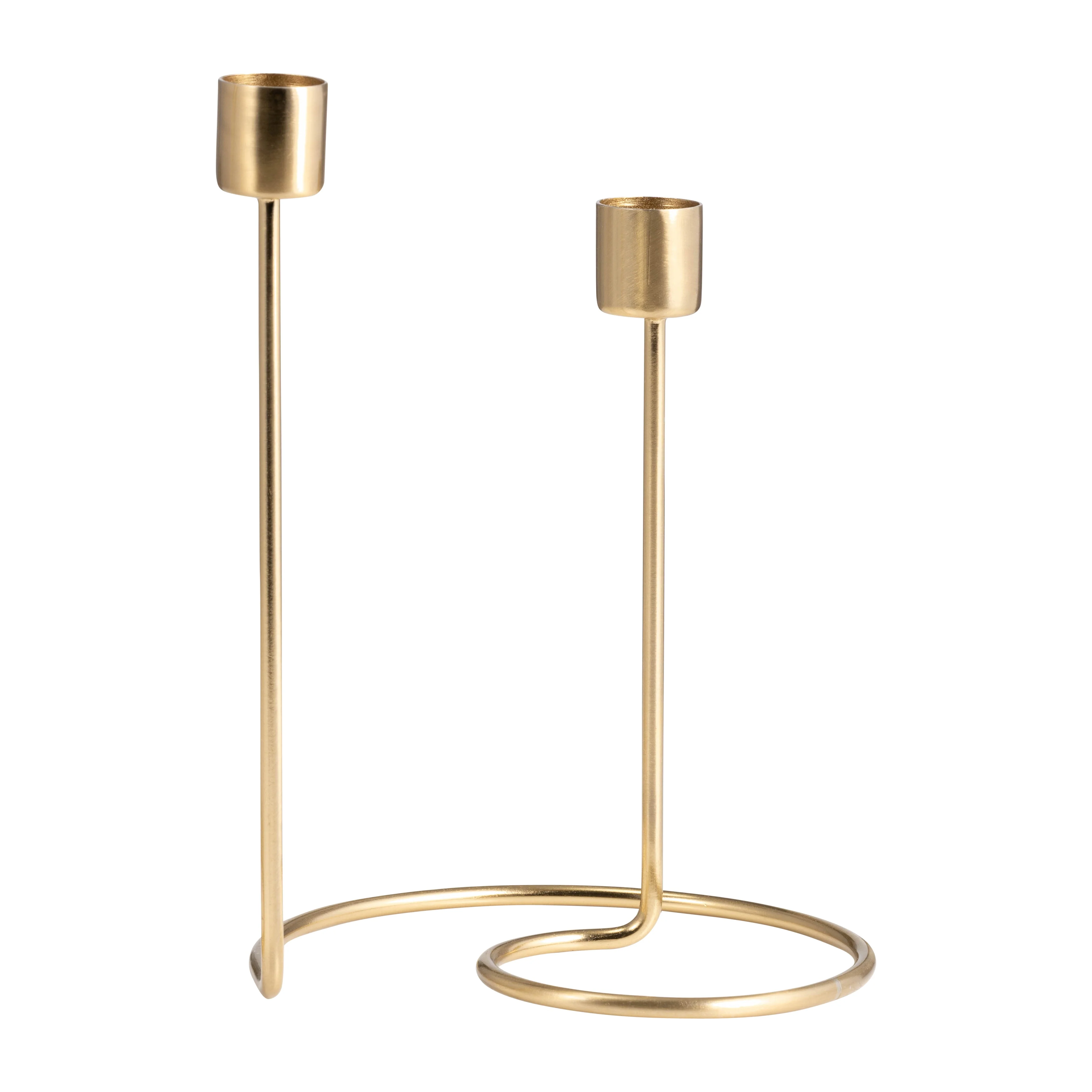 18189-02 METAL, 8" DOUBLE SWIRL 2-TAPER CANDLEHOLDER, BLACK( Sagebrook Home ) - Image 2