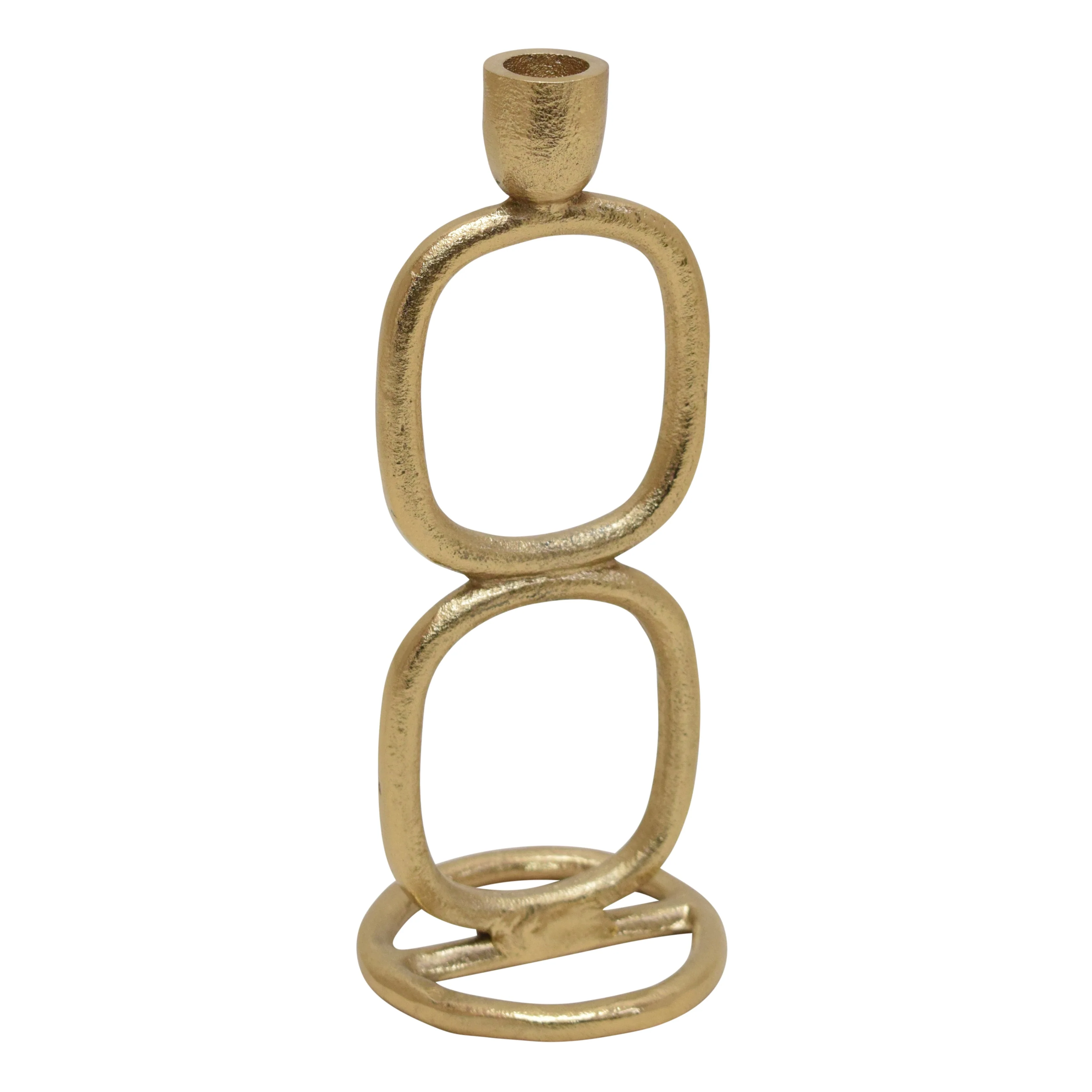18190-01 METAL, 10" OPEN OVAL TAPER CANDLEHOLDER, COTTON( Sagebrook Home )