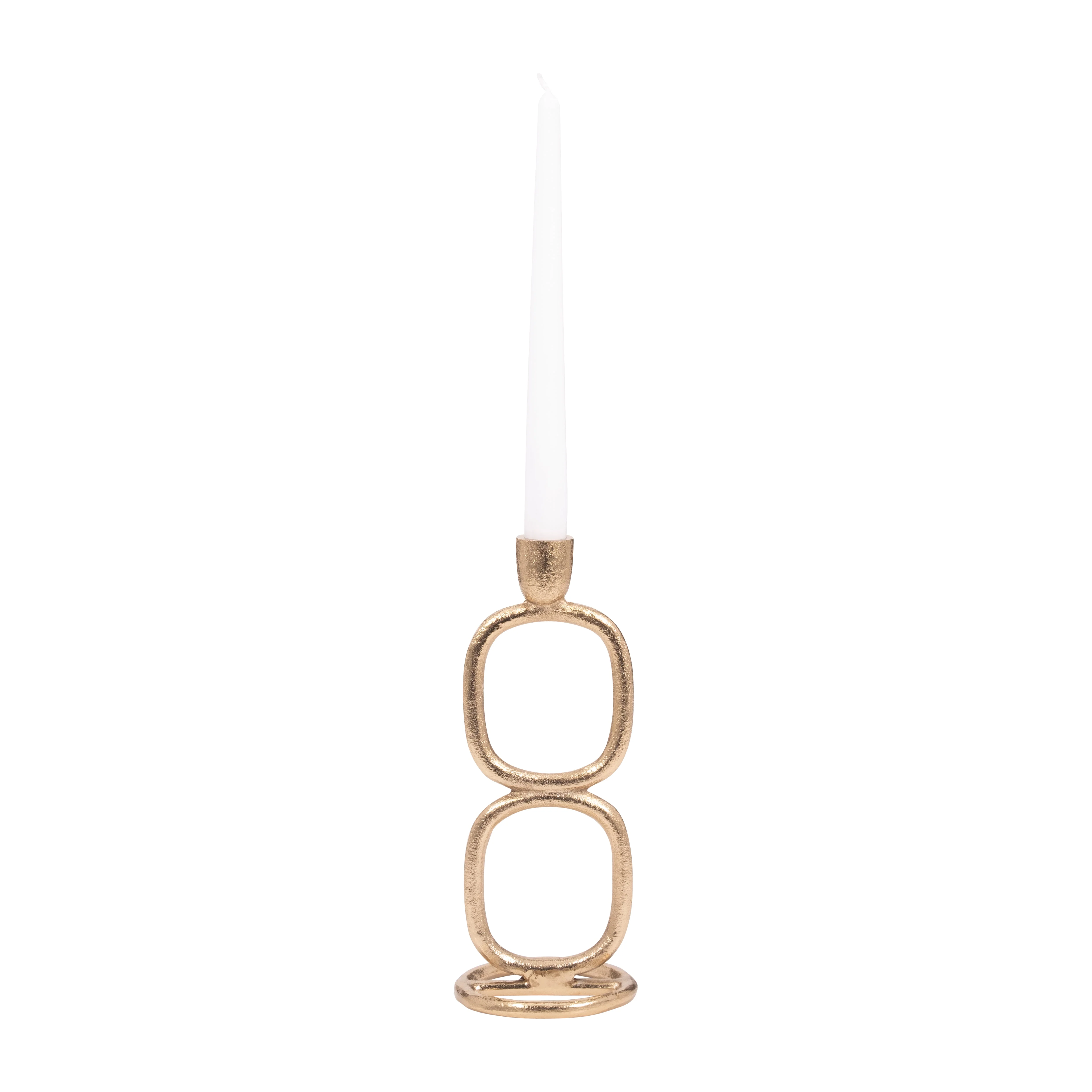 18190-01 METAL, 10" OPEN OVAL TAPER CANDLEHOLDER, COTTON( Sagebrook Home ) - Image 2