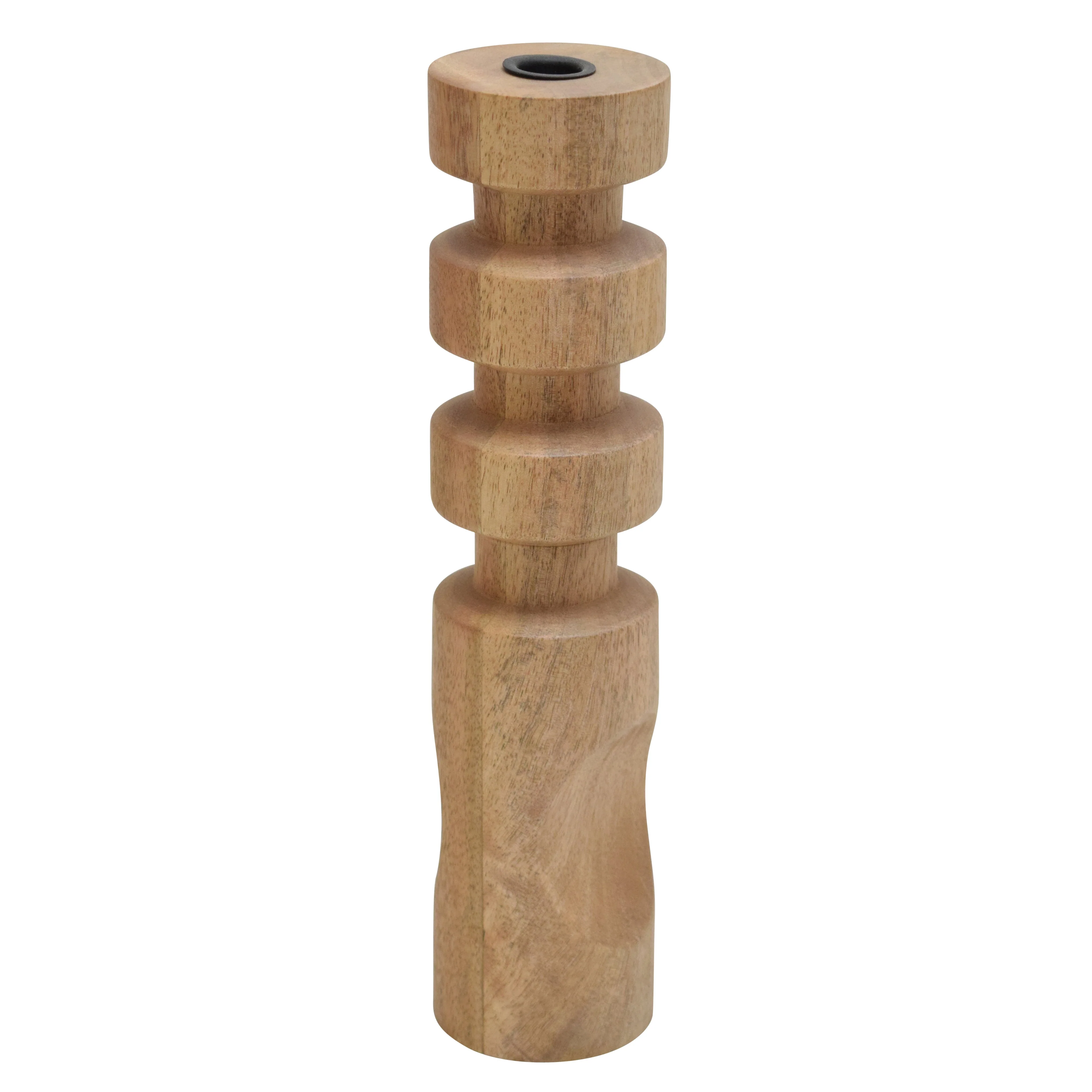 18192-02 WOOD, 12" TRADITIONAL PILLAR CANDLEHOLDER, NATURAL( Sagebrook Home )