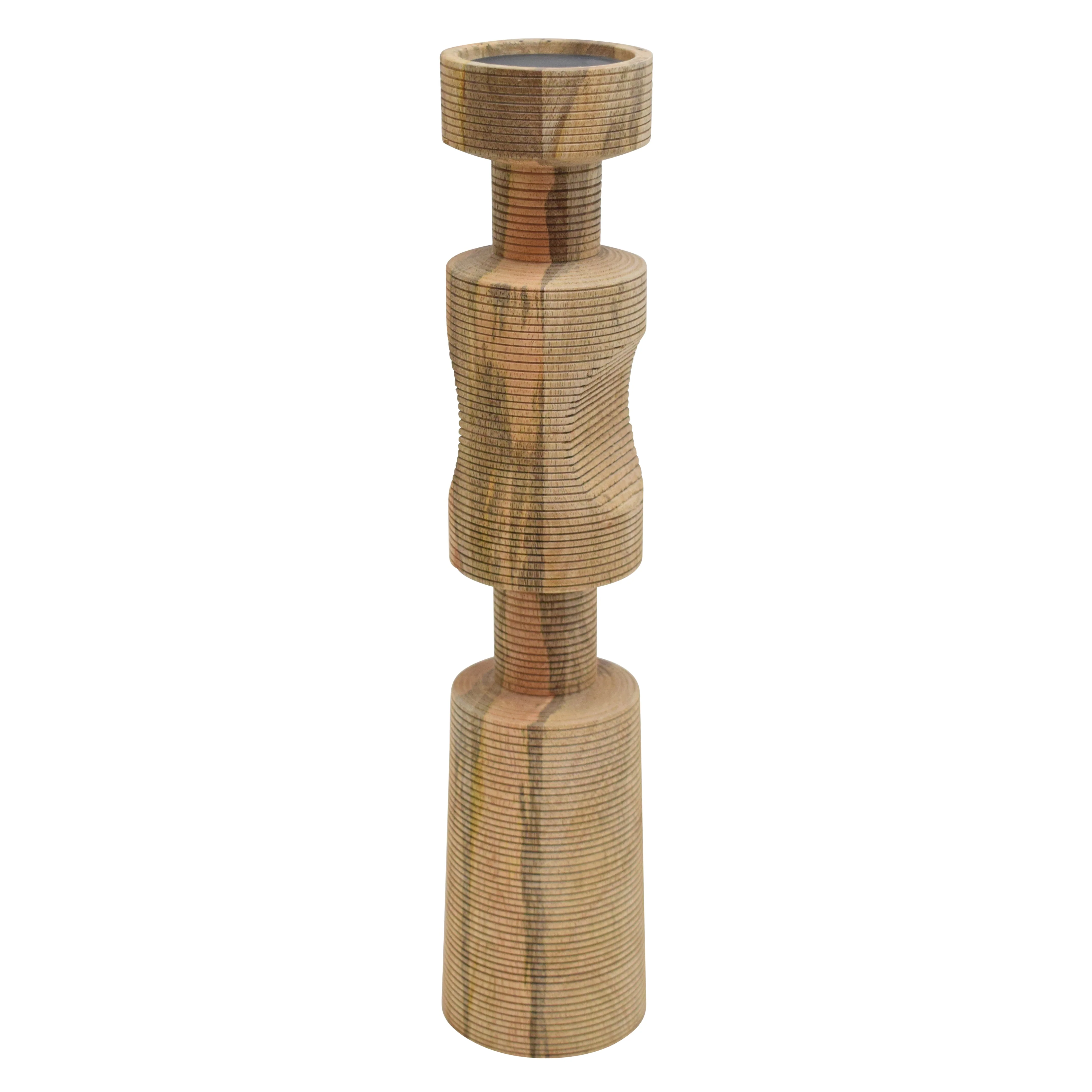 18194-02 WOOD, 23" 4 HALF CIRCLES STACKING, BROWN( Sagebrook Home )