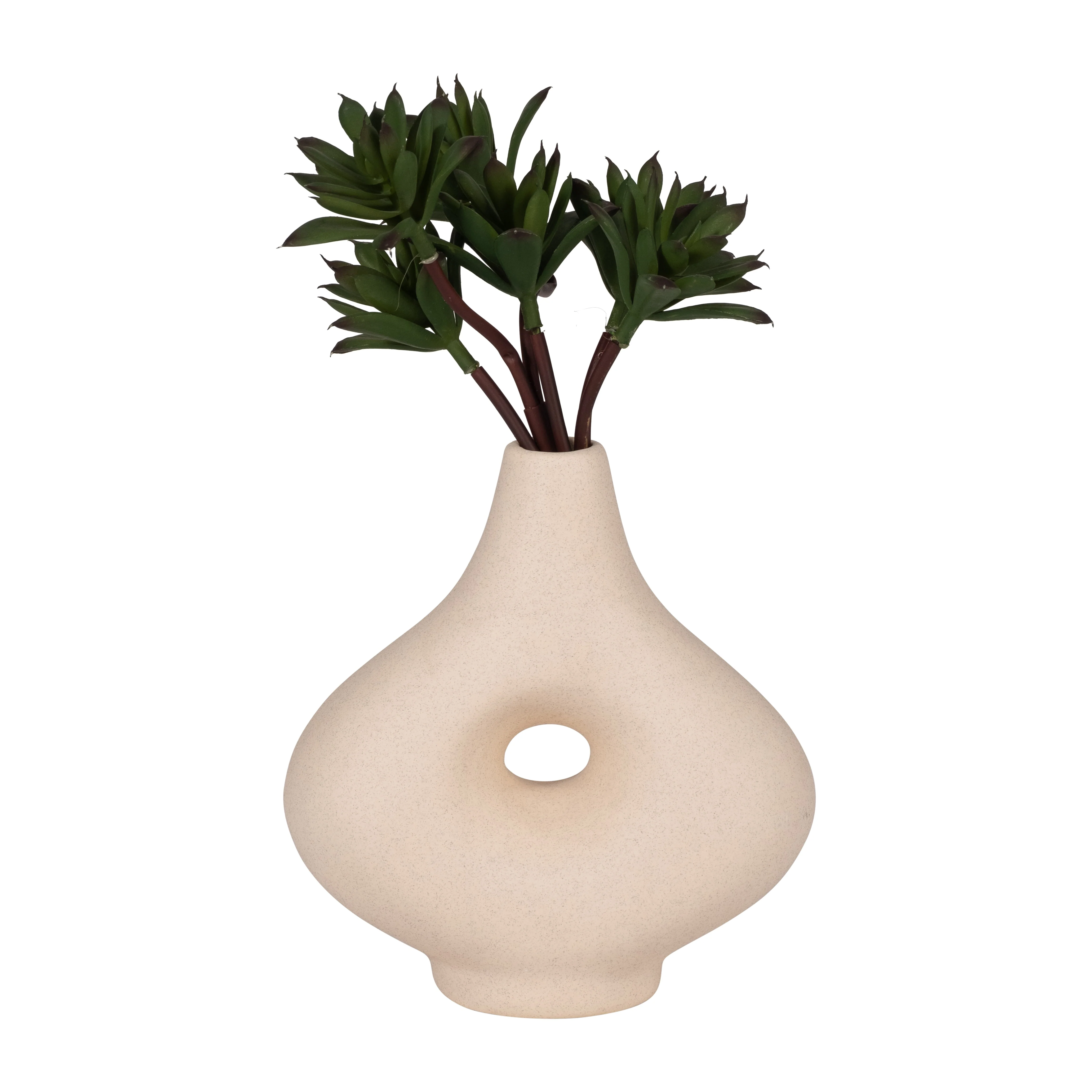 18425-01  CER, 7"H RIDGED VASE, BLACK( Sagebrook Home  ) - Image 4