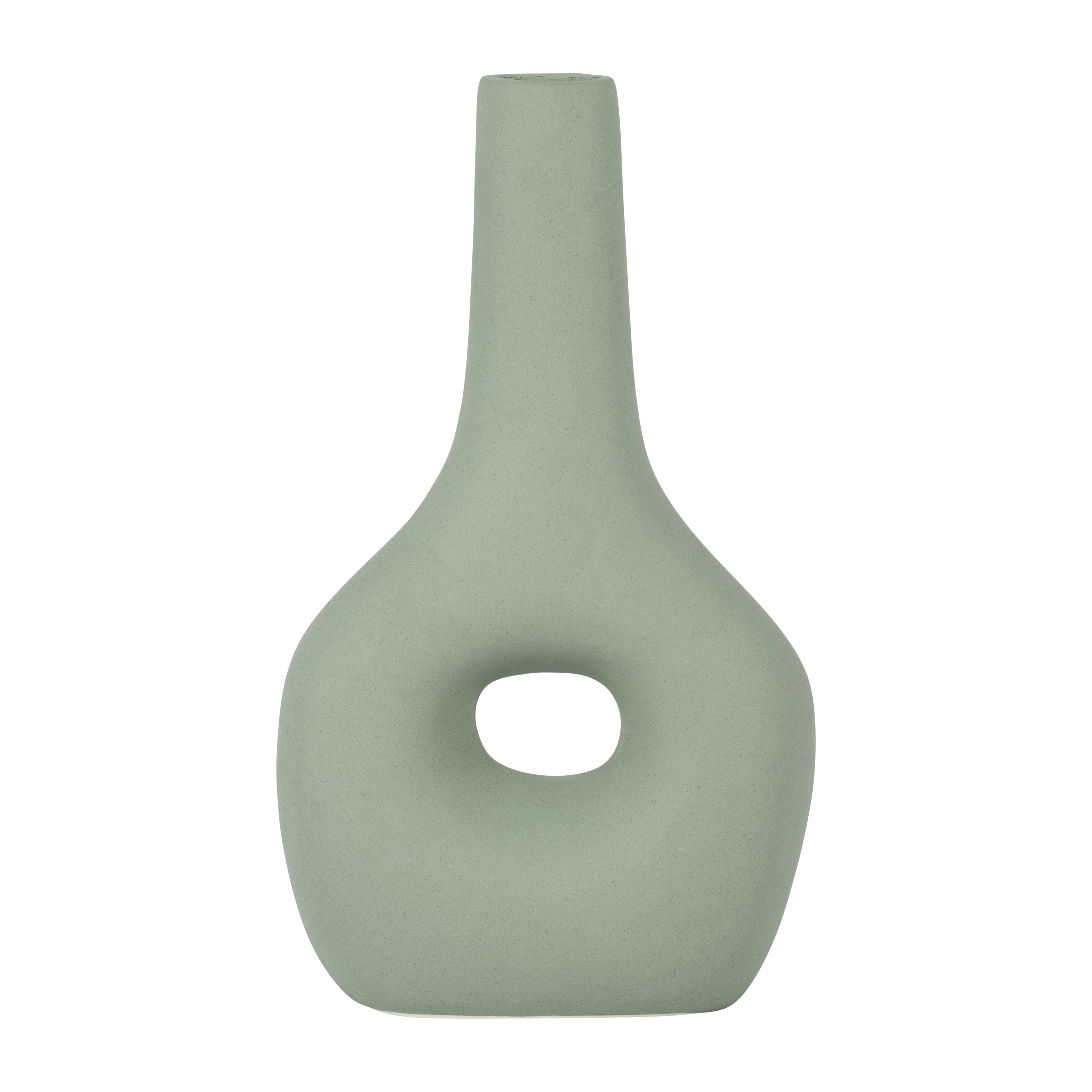 18425-04  CER, 9" OPEN CUT-OUT NOMAD VASE, IVORY( Sagebrook Home  )