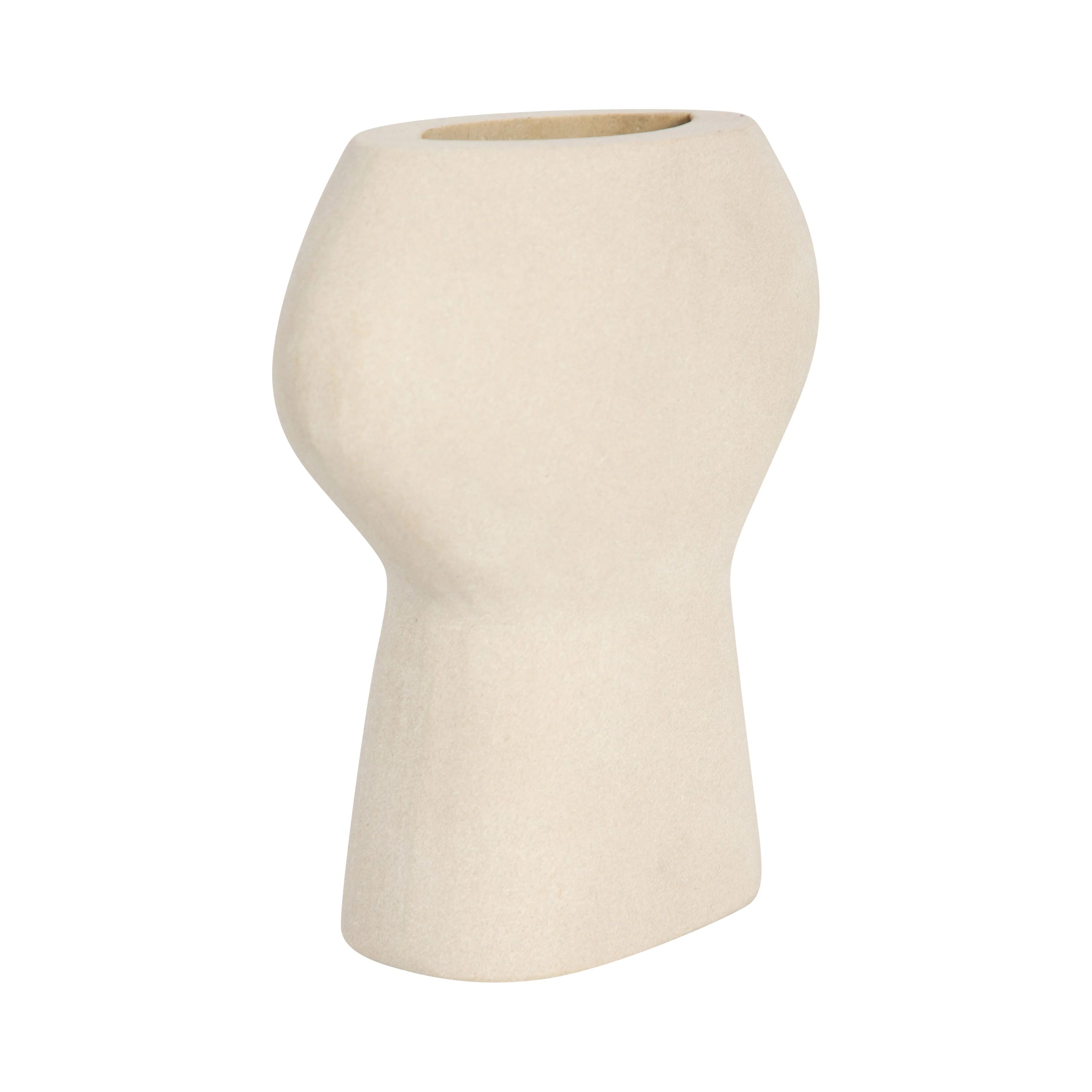 18443-01 STONEWARE 11" CURVY CUT-OUT VASE, COTTON( Sagebrook Home ) - Image 3