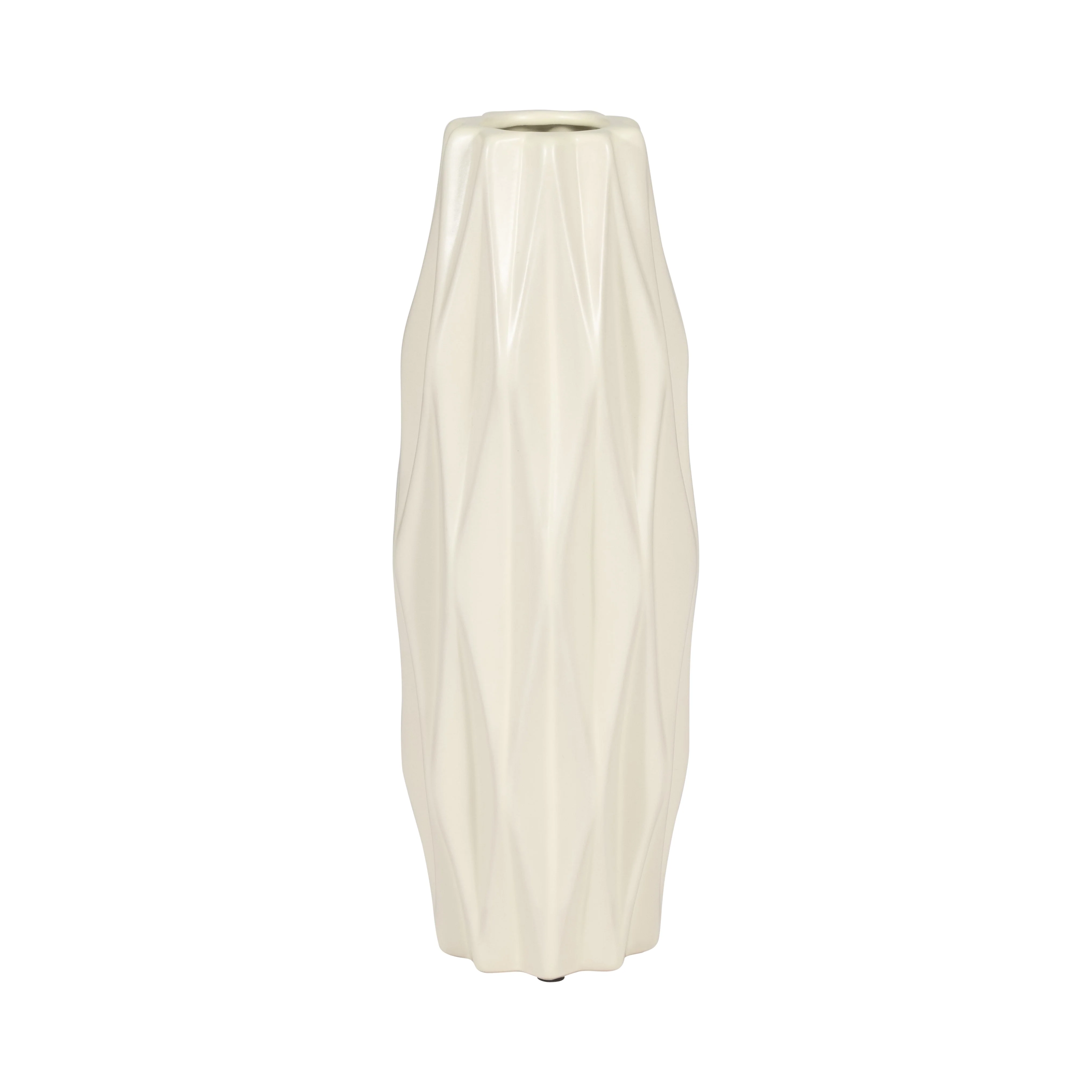 18448-01  CER, 12" BOTTLE VASE, WHITE/TAN( Sagebrook Home  ) - Image 2