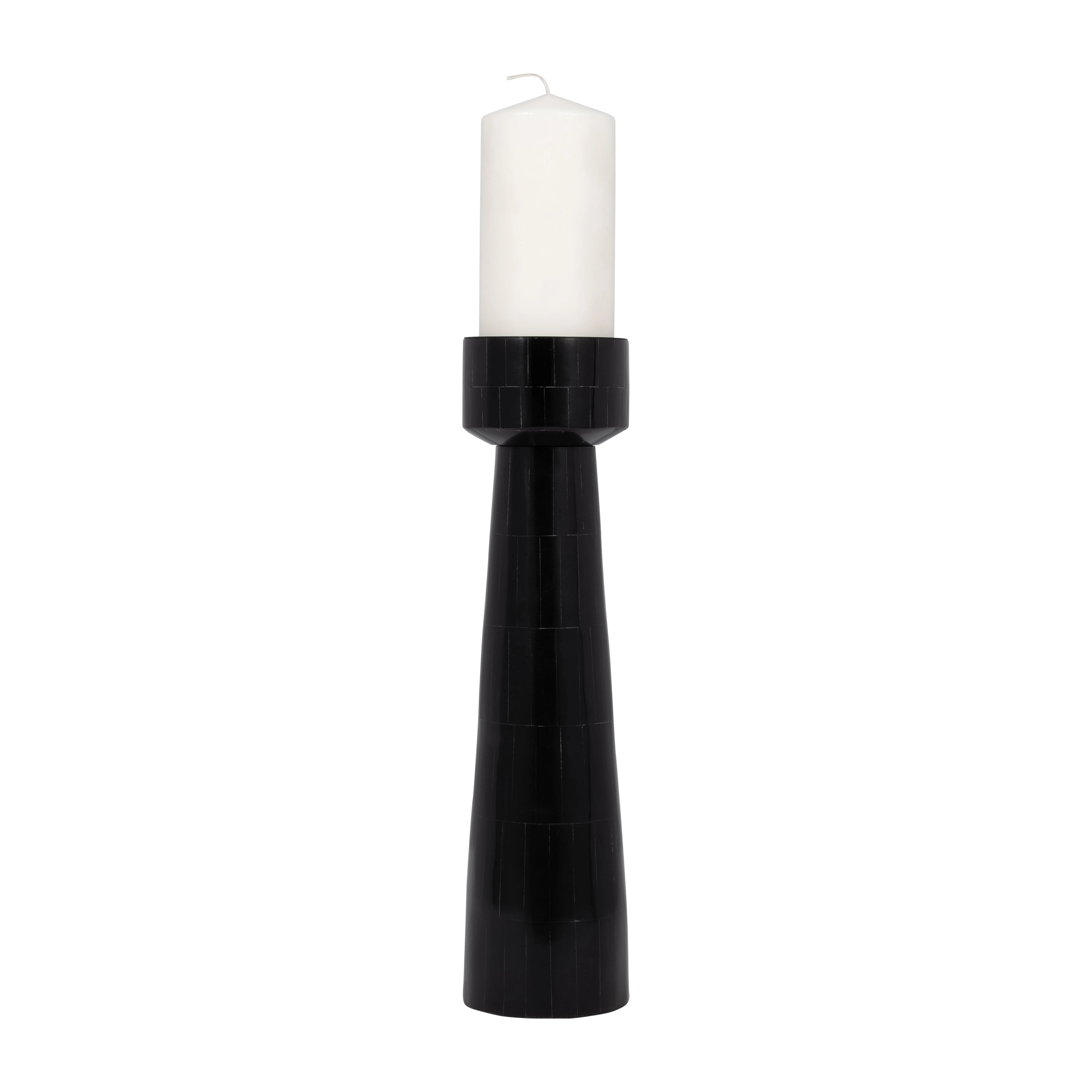 18707-04  RESIN, 15" PILLAR CANDLEHOLDER, IVORY( Sagebrook Home  ) - Image 3
