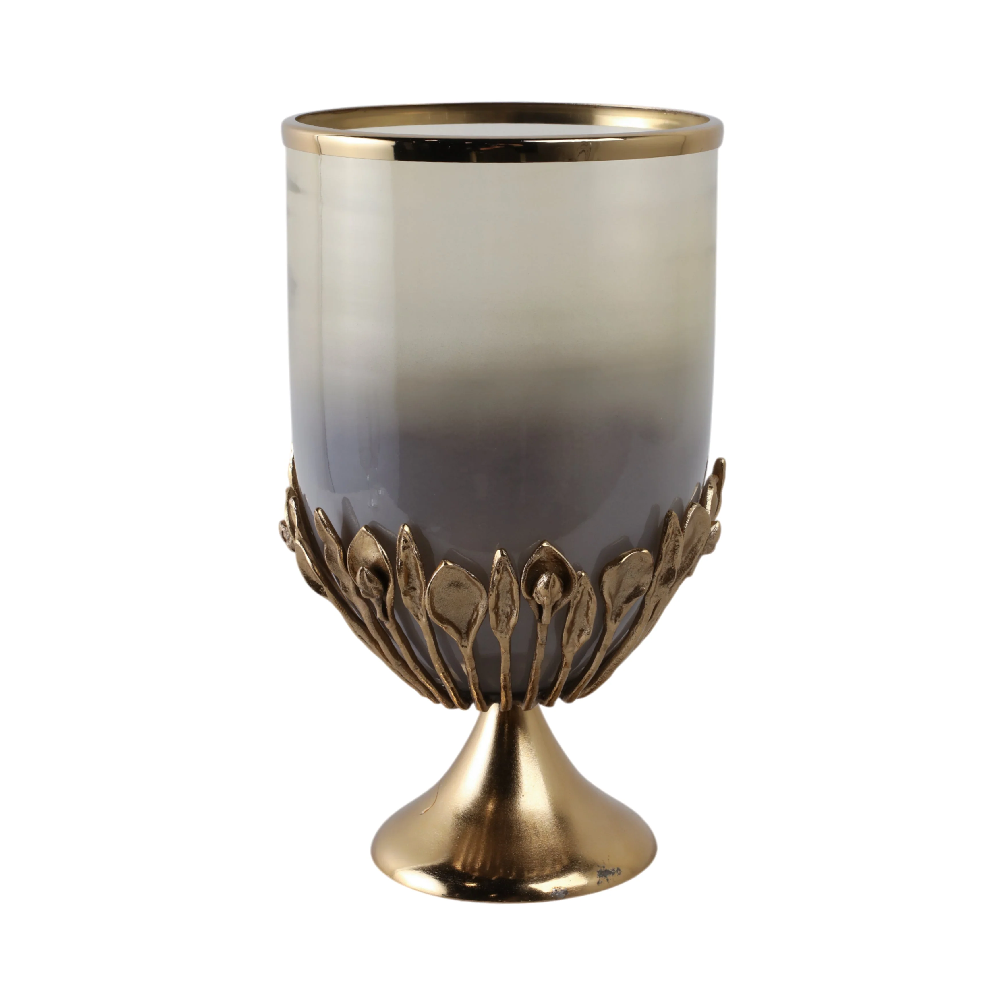 19" Eaves Large Glass And Metal Hurricane - Image 5