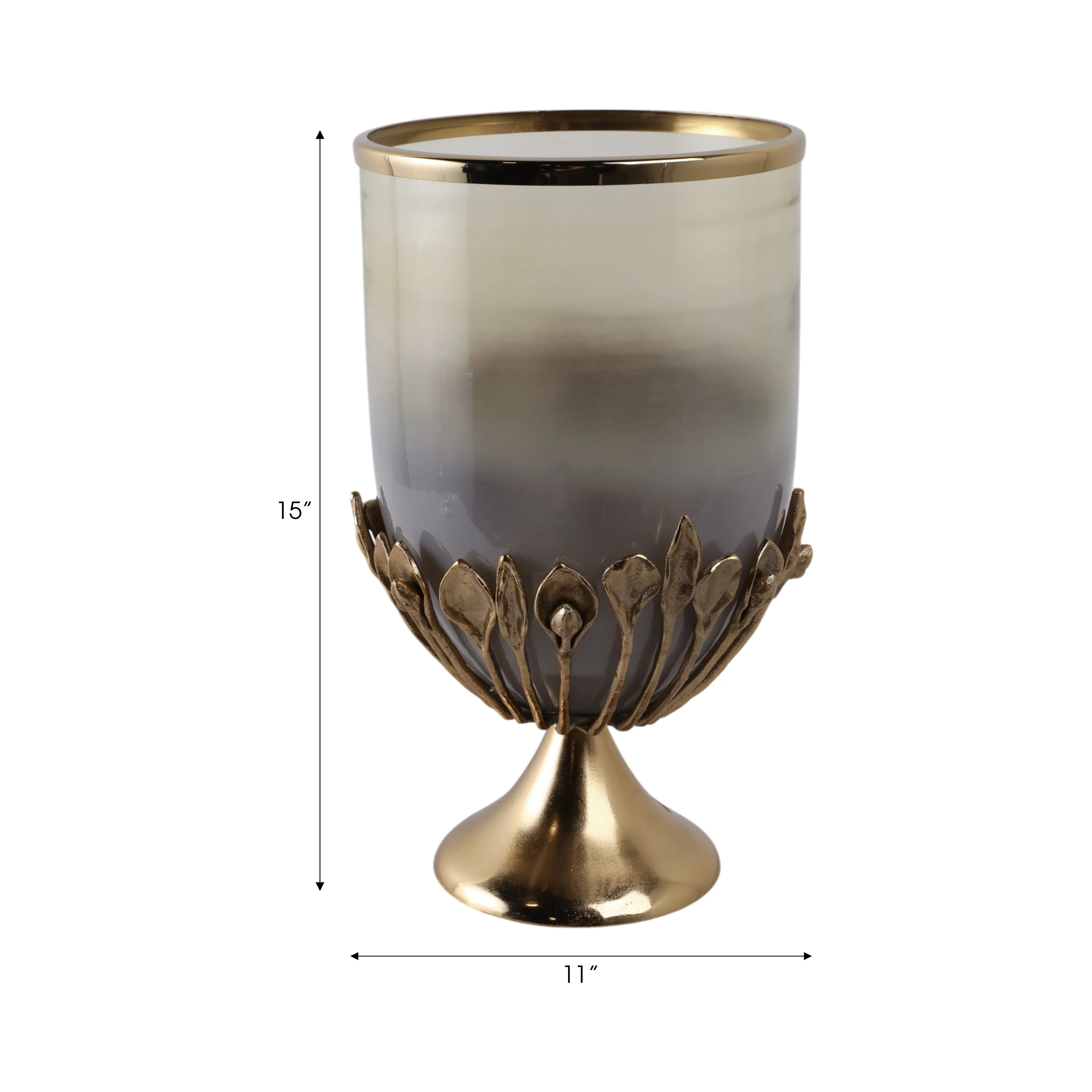 19" Eaves Large Glass And Metal Hurricane - Image 9