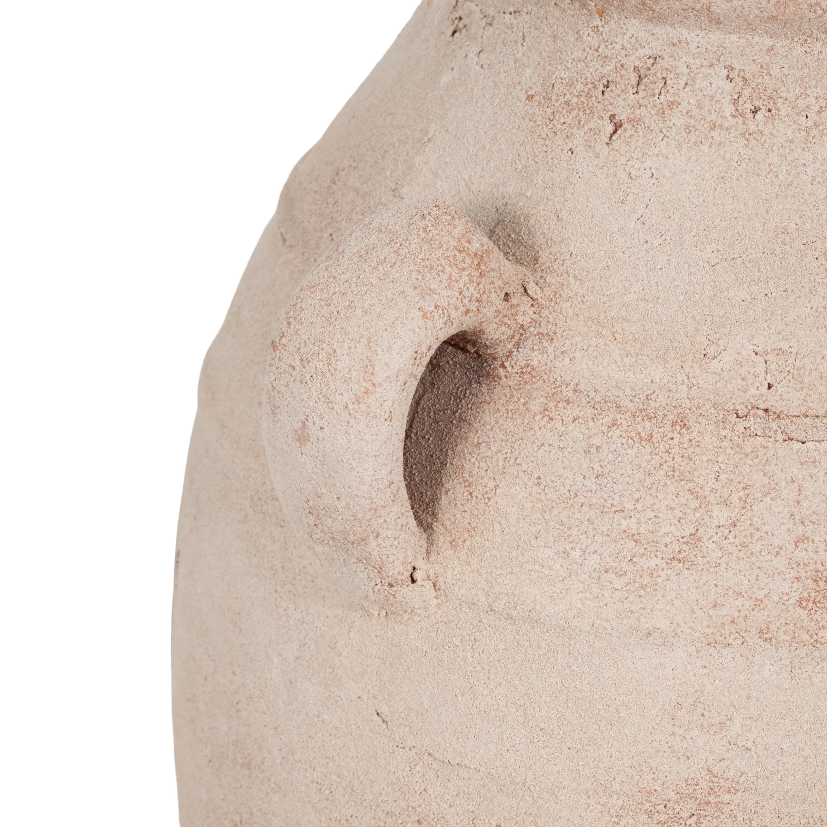 19" Weathered Terracotta Vase, White/natural - Image 5