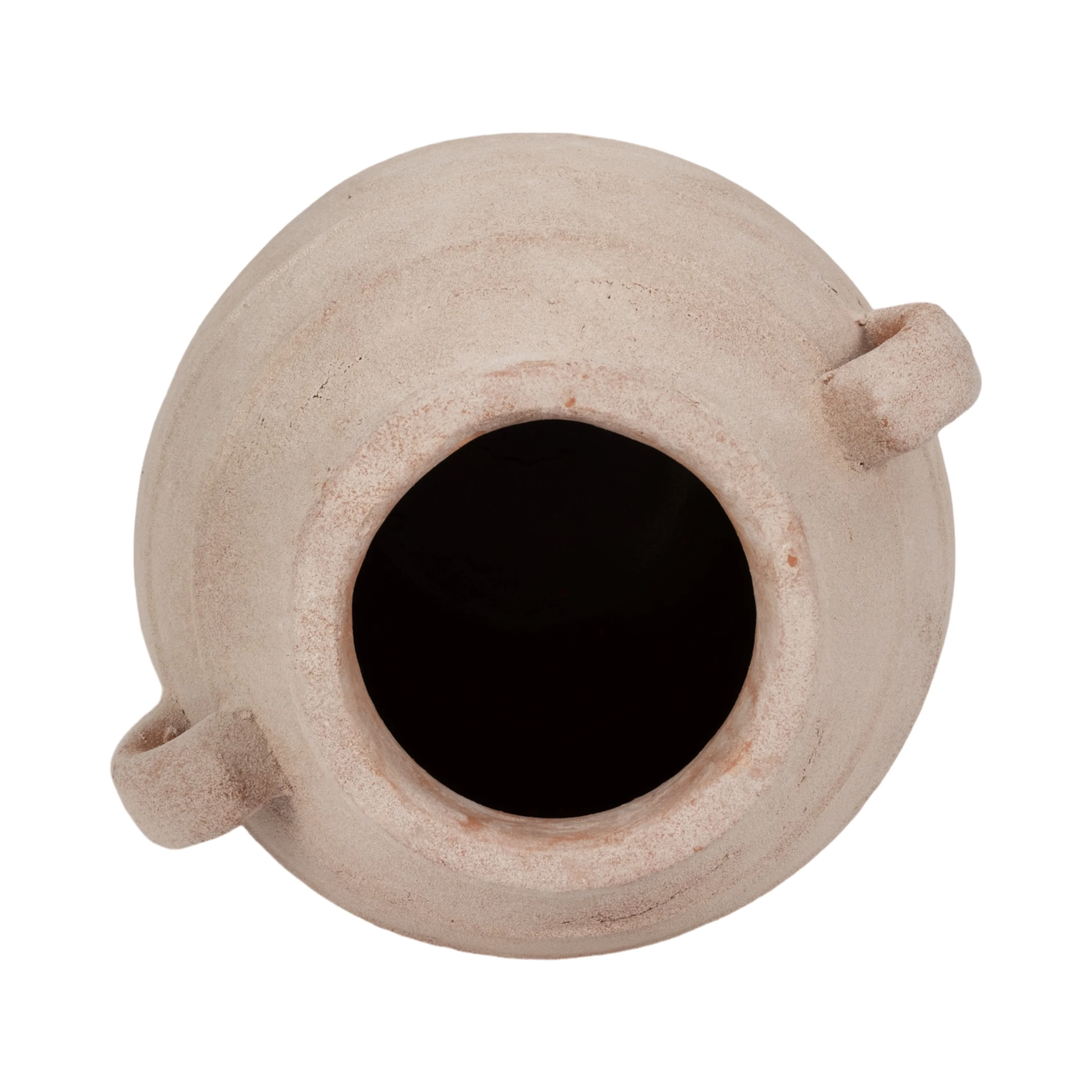 19" Weathered Terracotta Vase, White/natural - Image 6