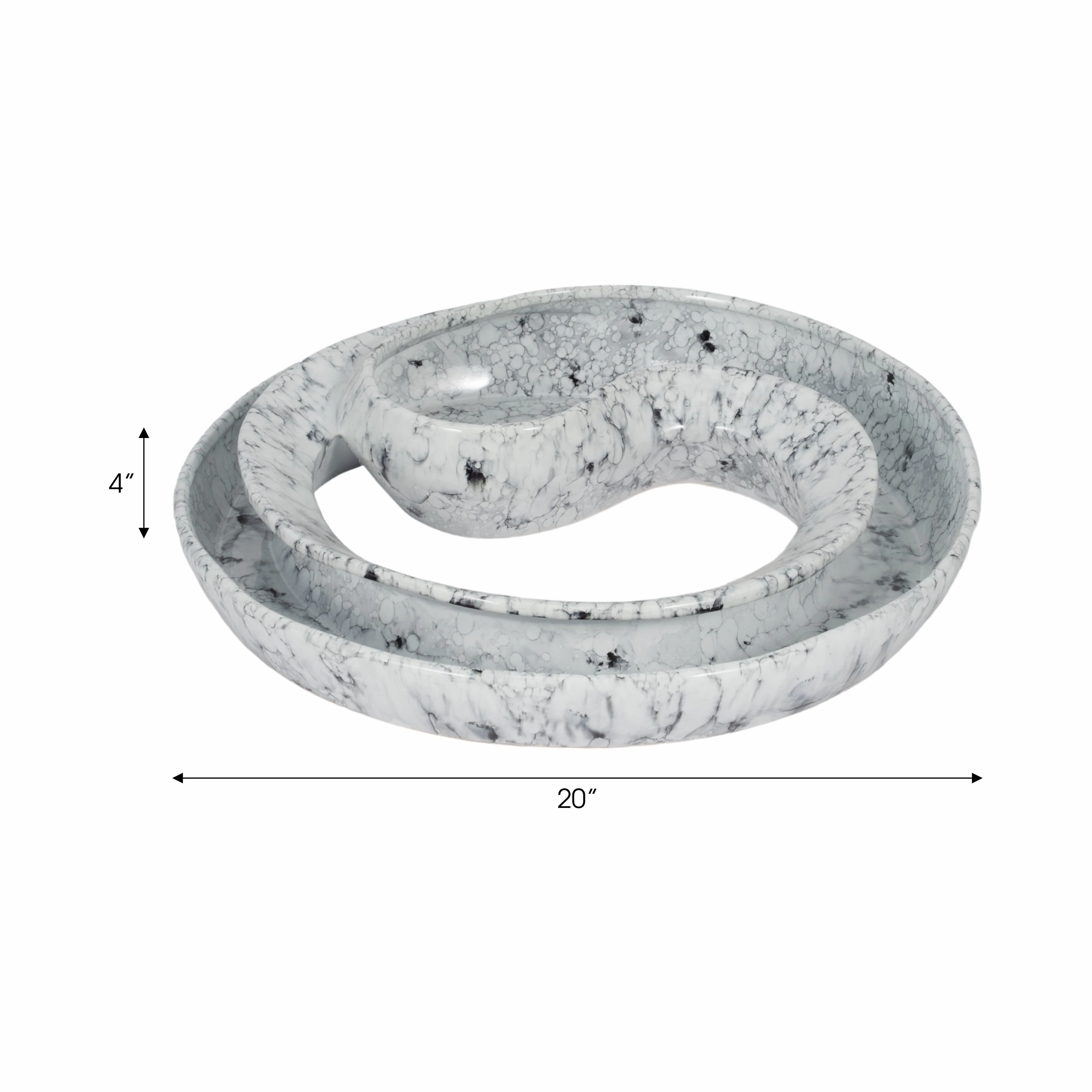 20" Karlin Marbled Ceramic Bowl - Image 8