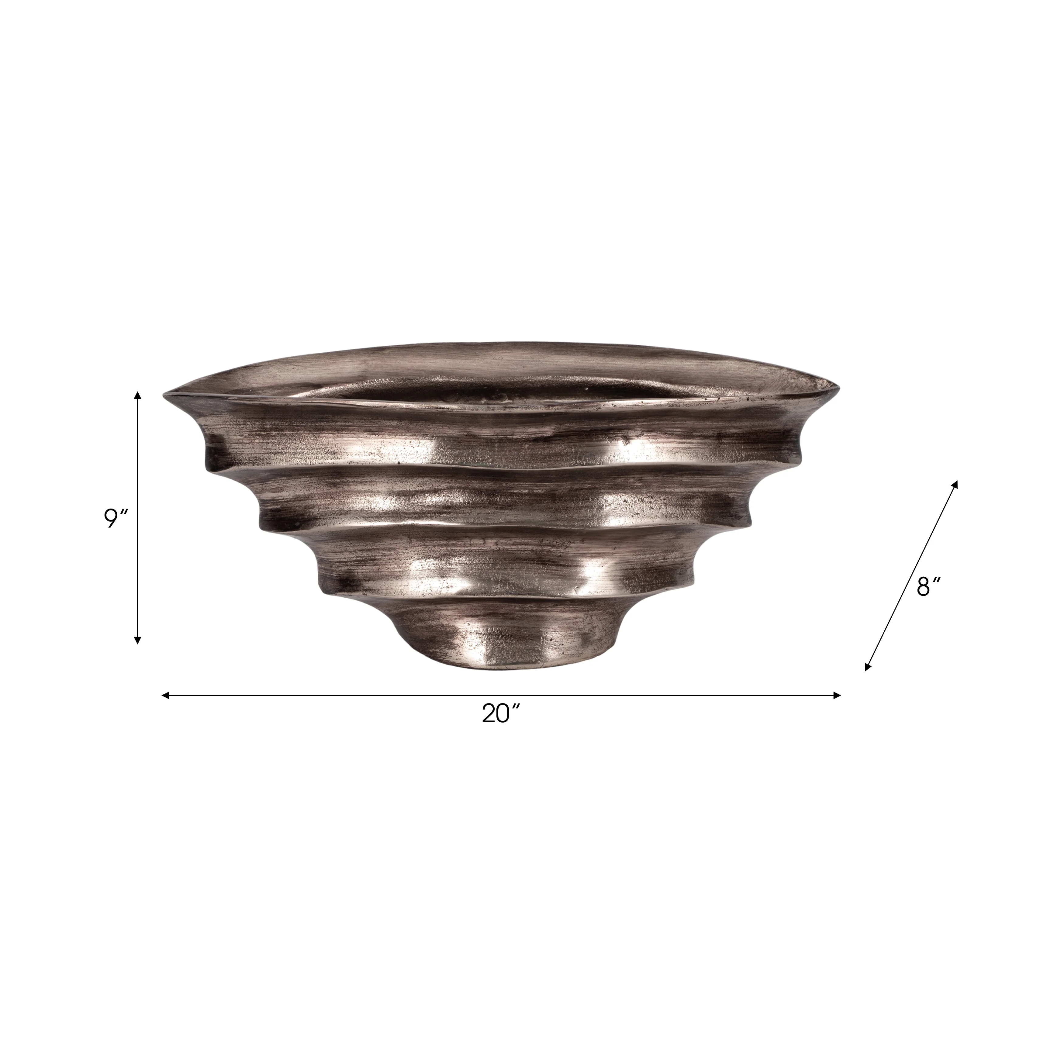 20" Morine Silver Metal Bowl - Image 8