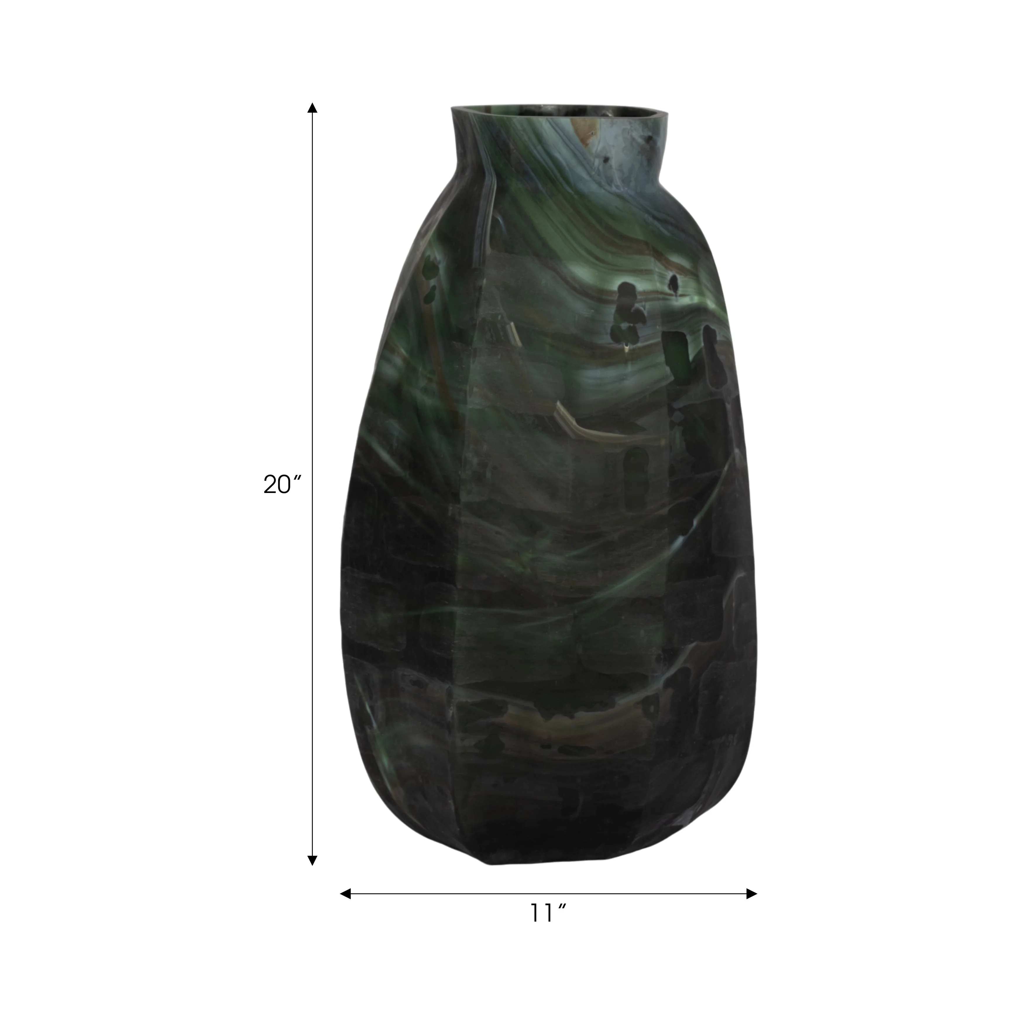20" Savu Large Green Glass Vase - Image 7