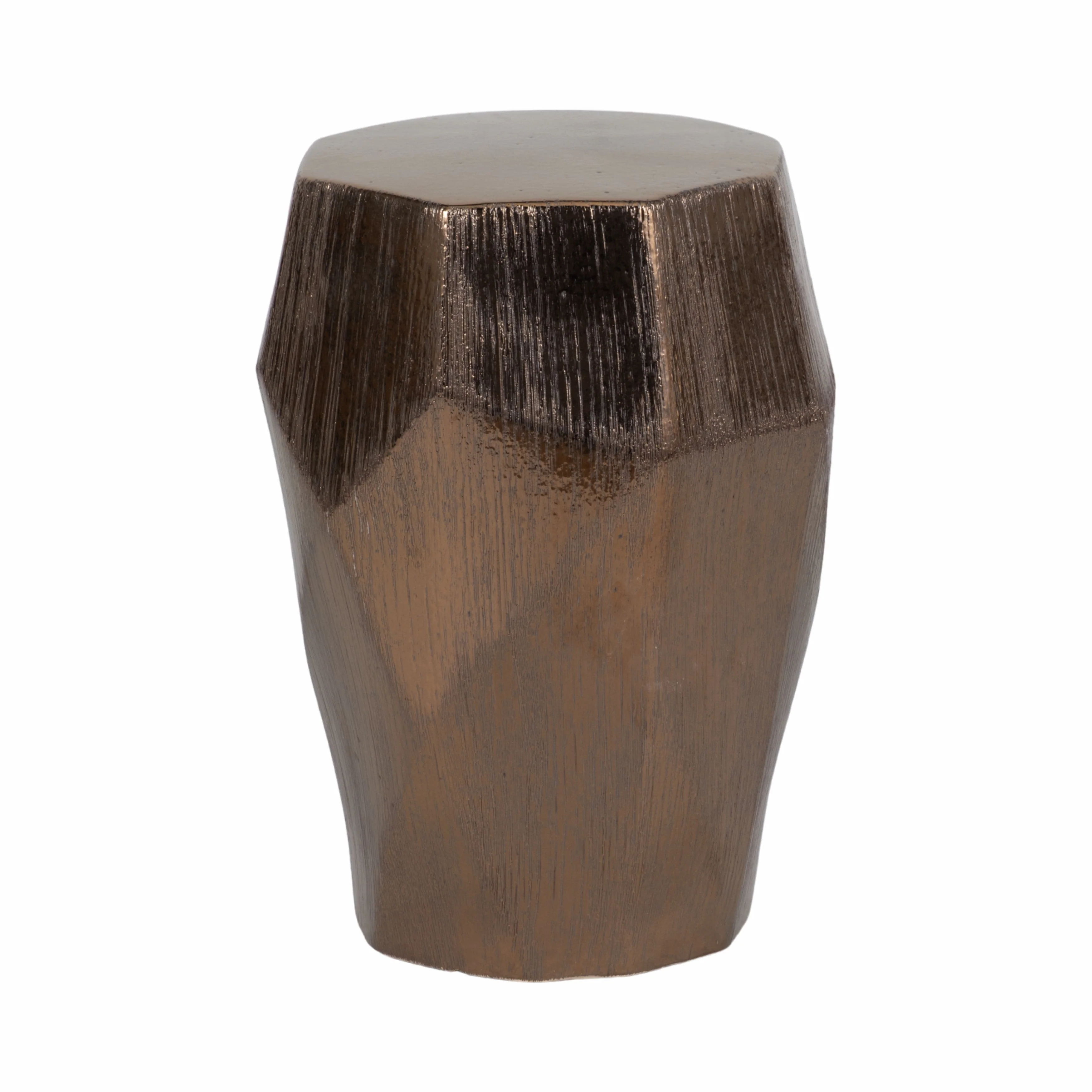 20" Tiziano Ceramic Bronze Garden Stool - Image 3