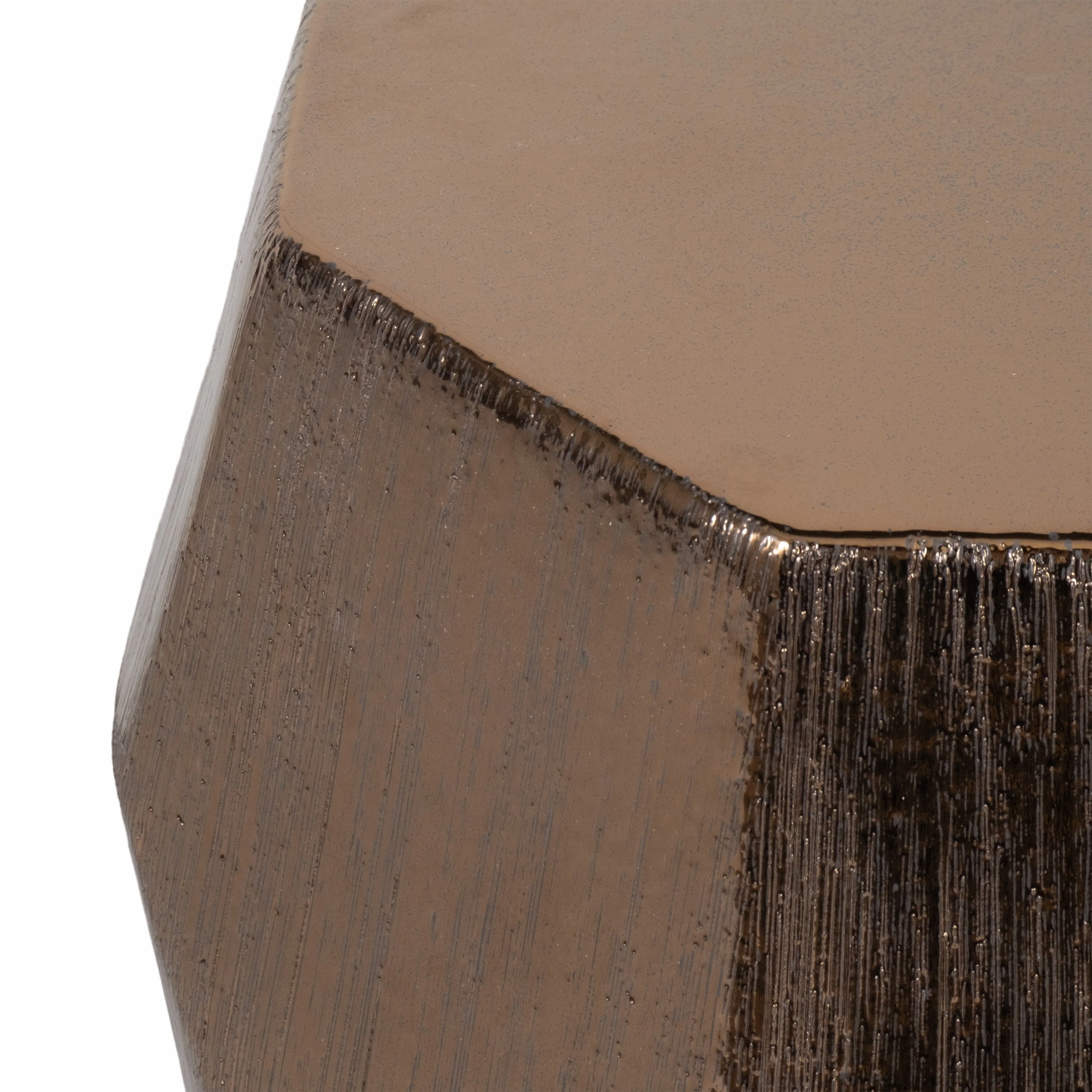 20" Tiziano Ceramic Bronze Garden Stool - Image 6