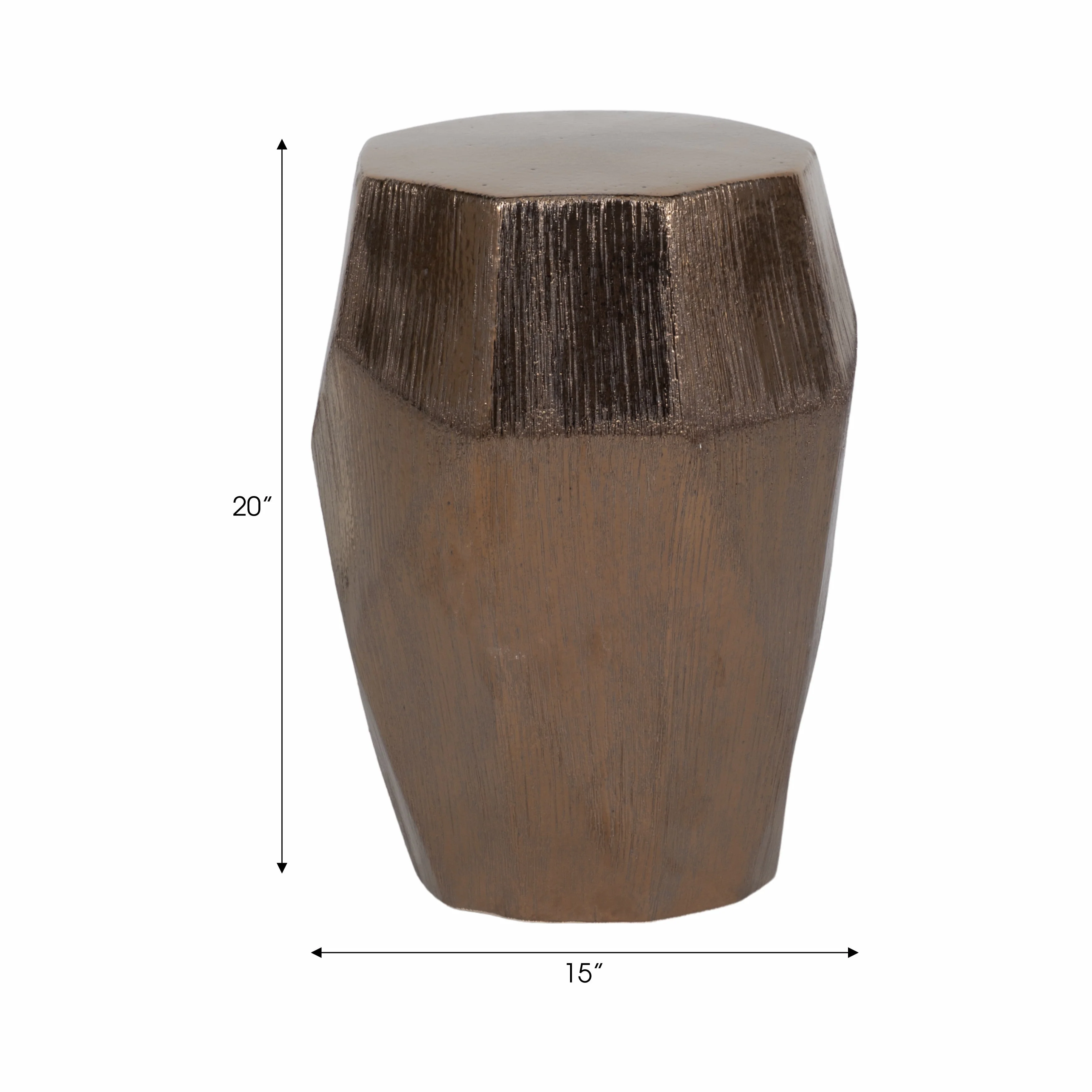 20" Tiziano Ceramic Bronze Garden Stool - Image 8