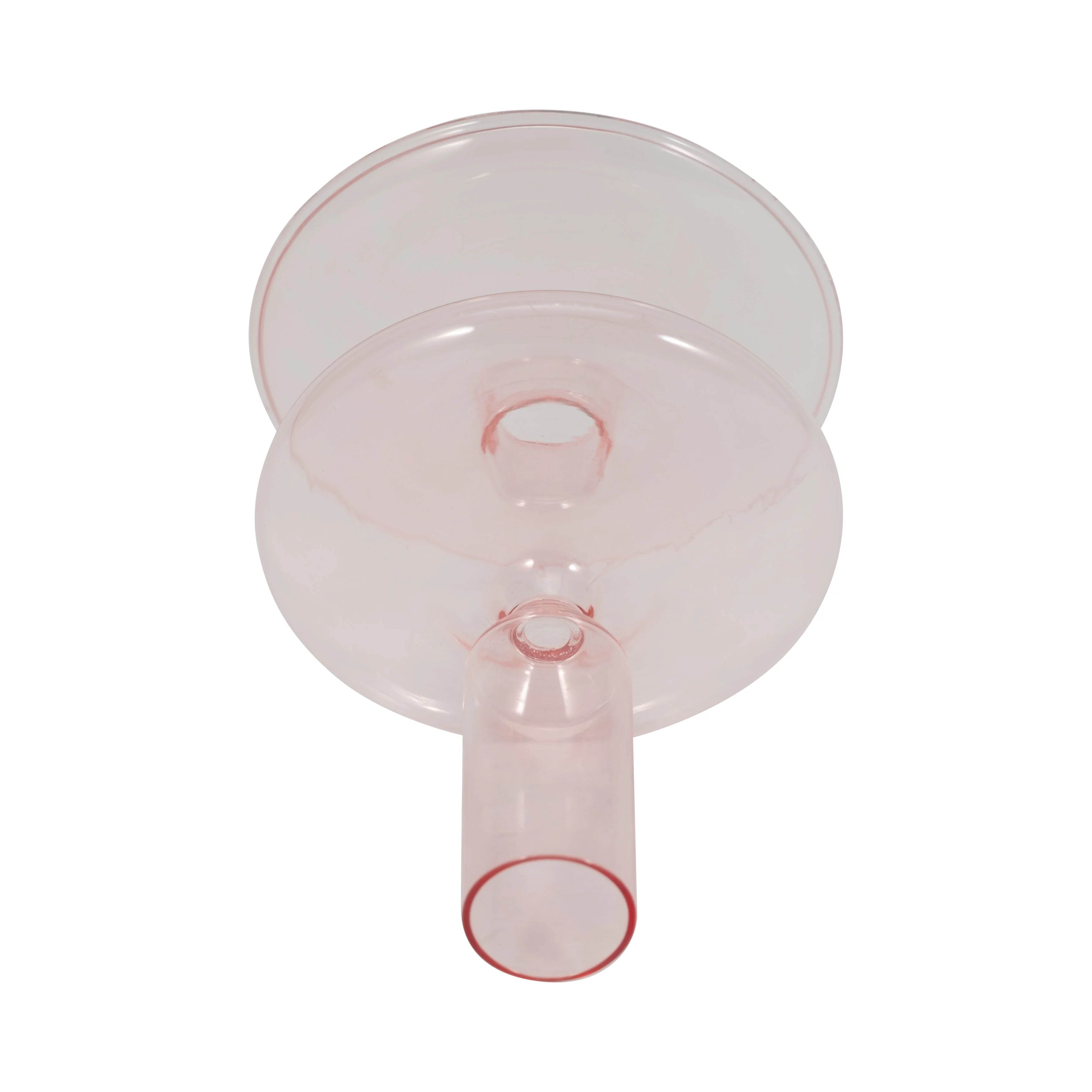 20118-10 |5" Vintage Glass Taper Candle Holder, Pink - Image 4