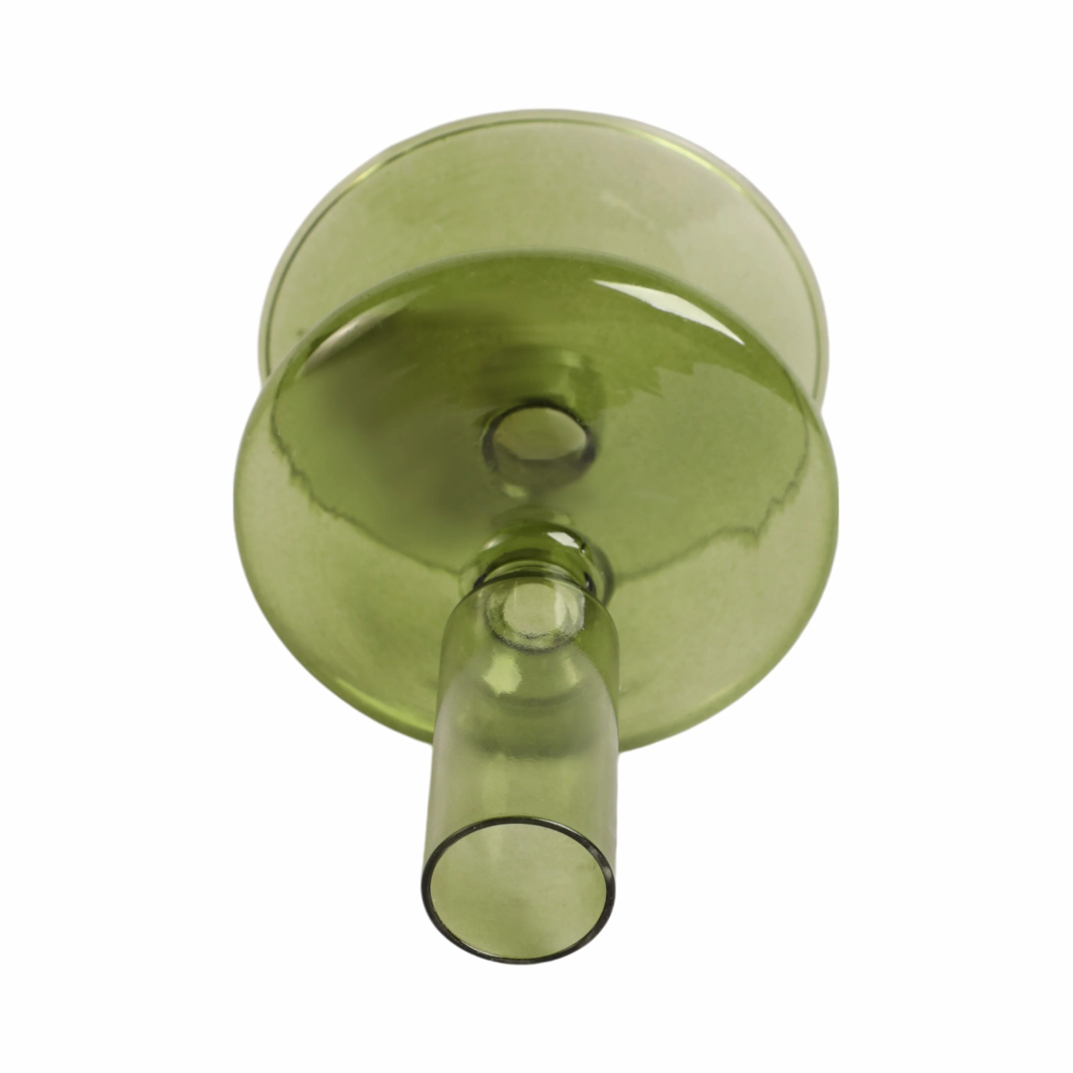 20118-19 |5" Vintage Glass Taper Candle Holder, Olive - Image 5