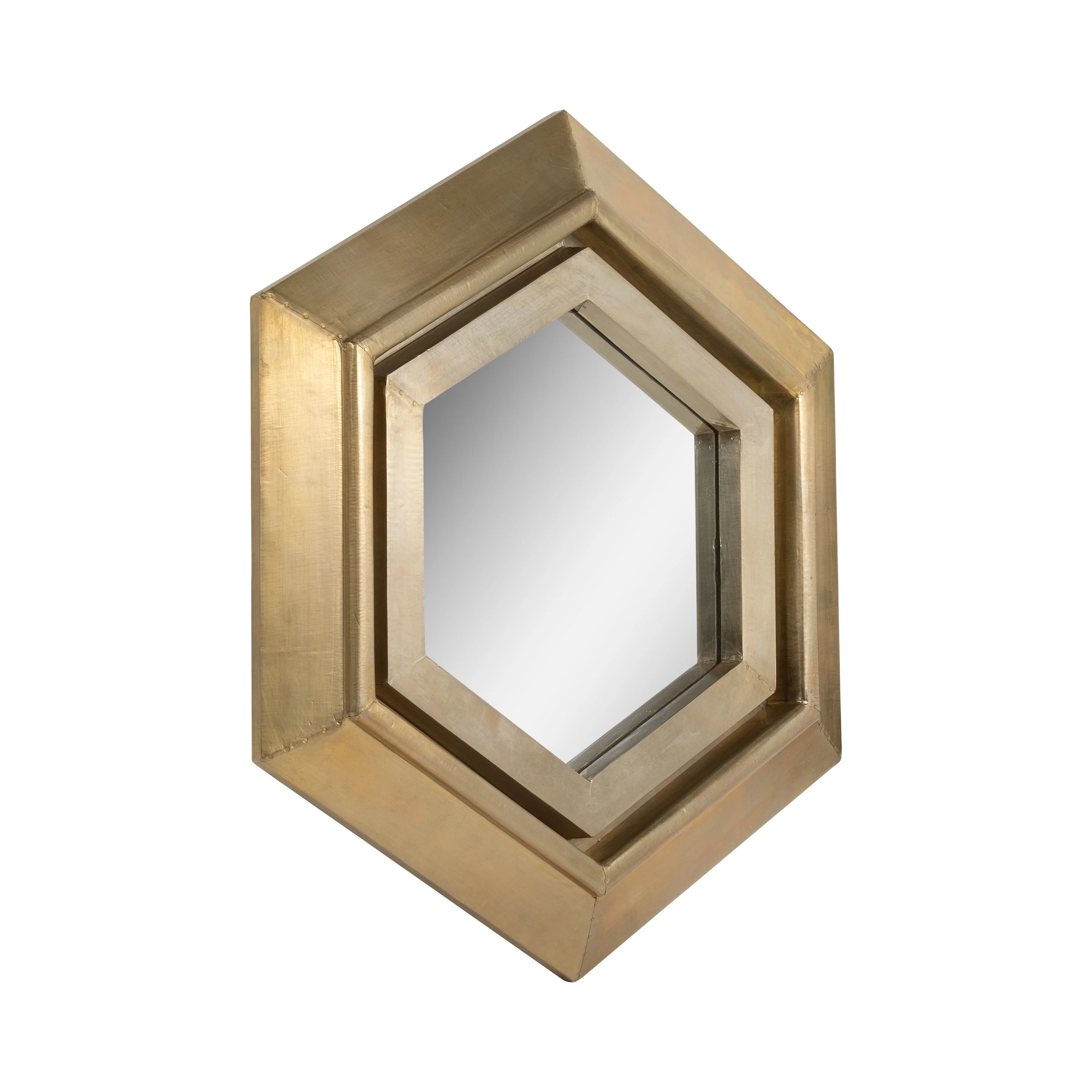 20x20" Warwin Champagne Clad Hexagon Mirror - Image 10