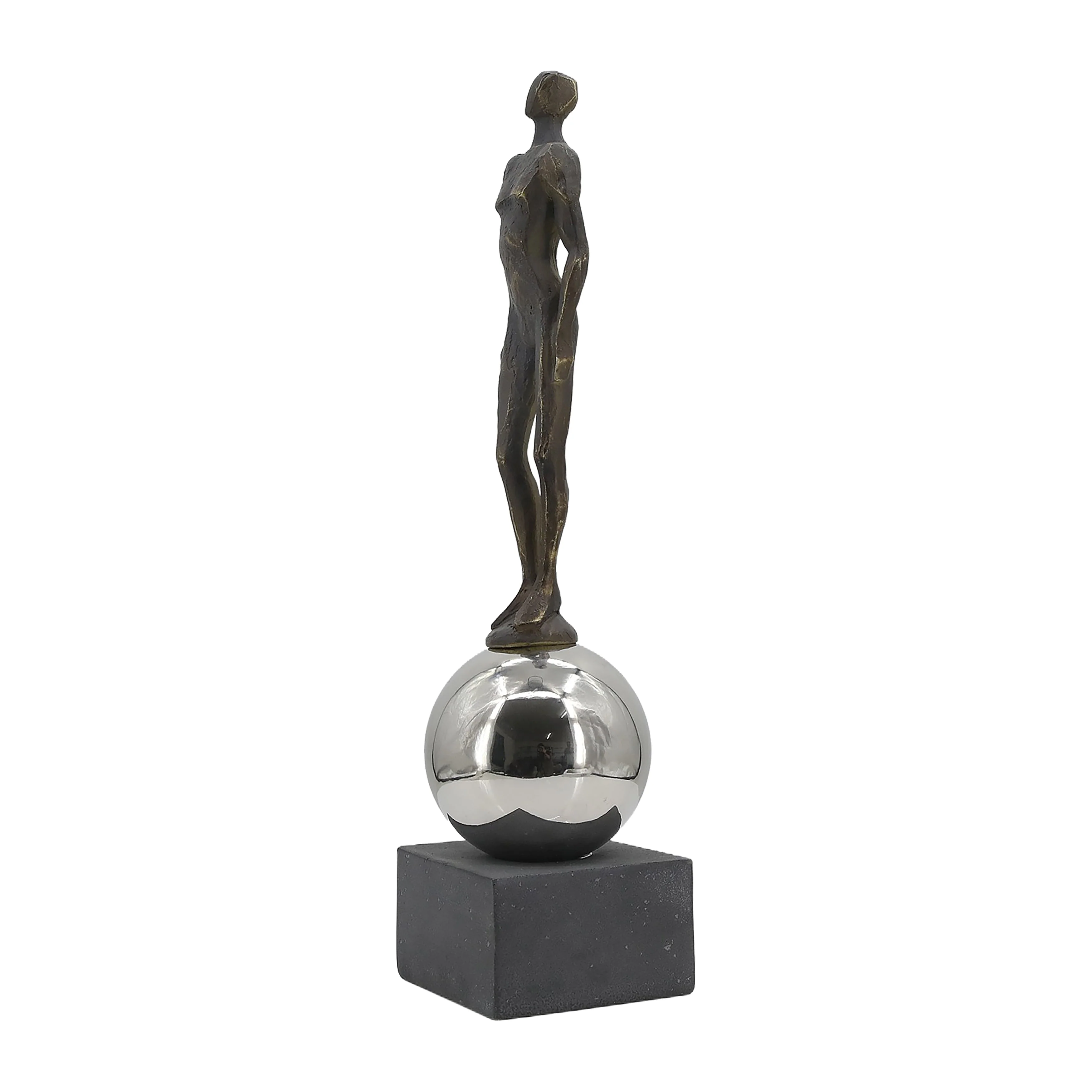 22" Augusta Male Statuary With Steel Sphere - Image 11