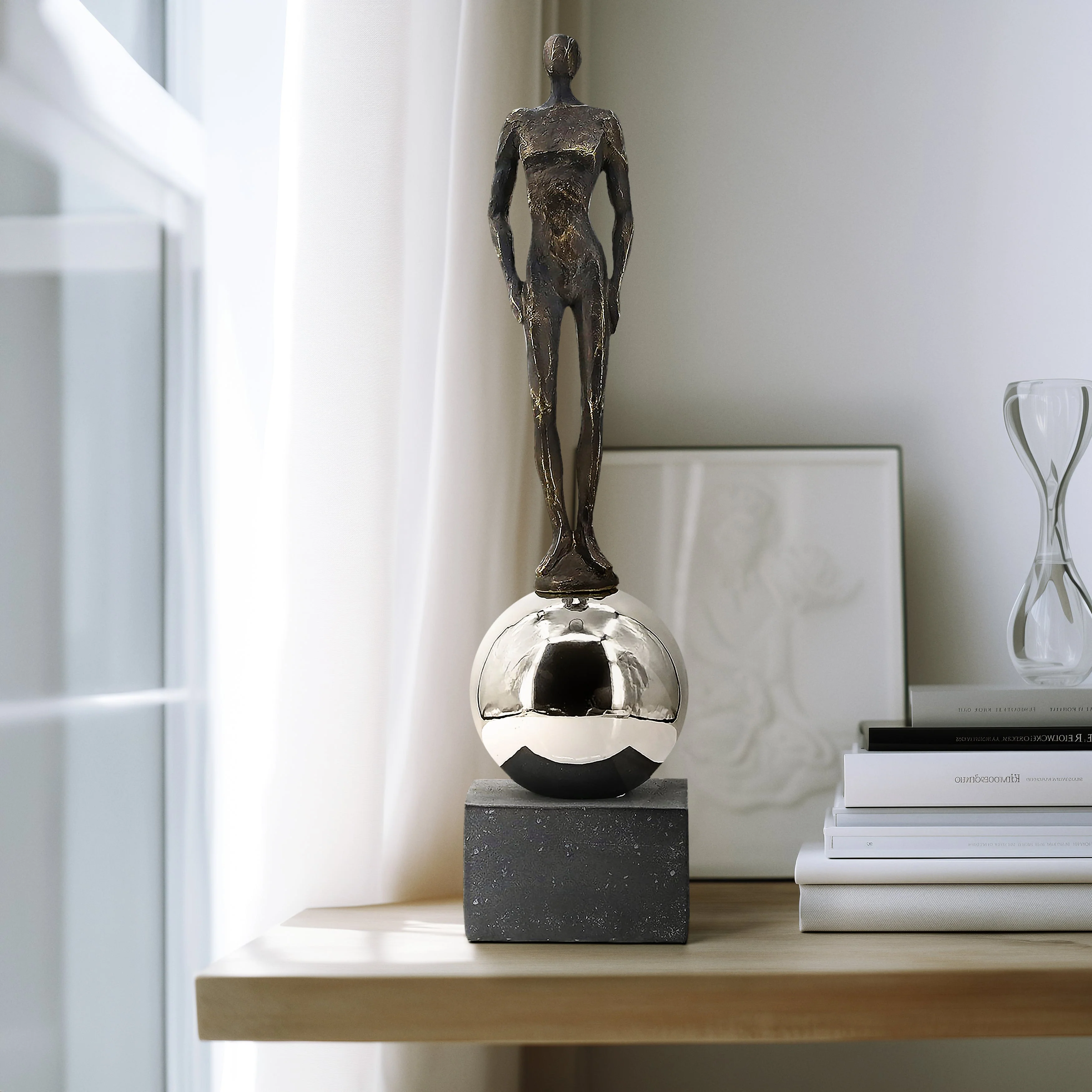 22" Augusta Male Statuary With Steel Sphere - Image 9