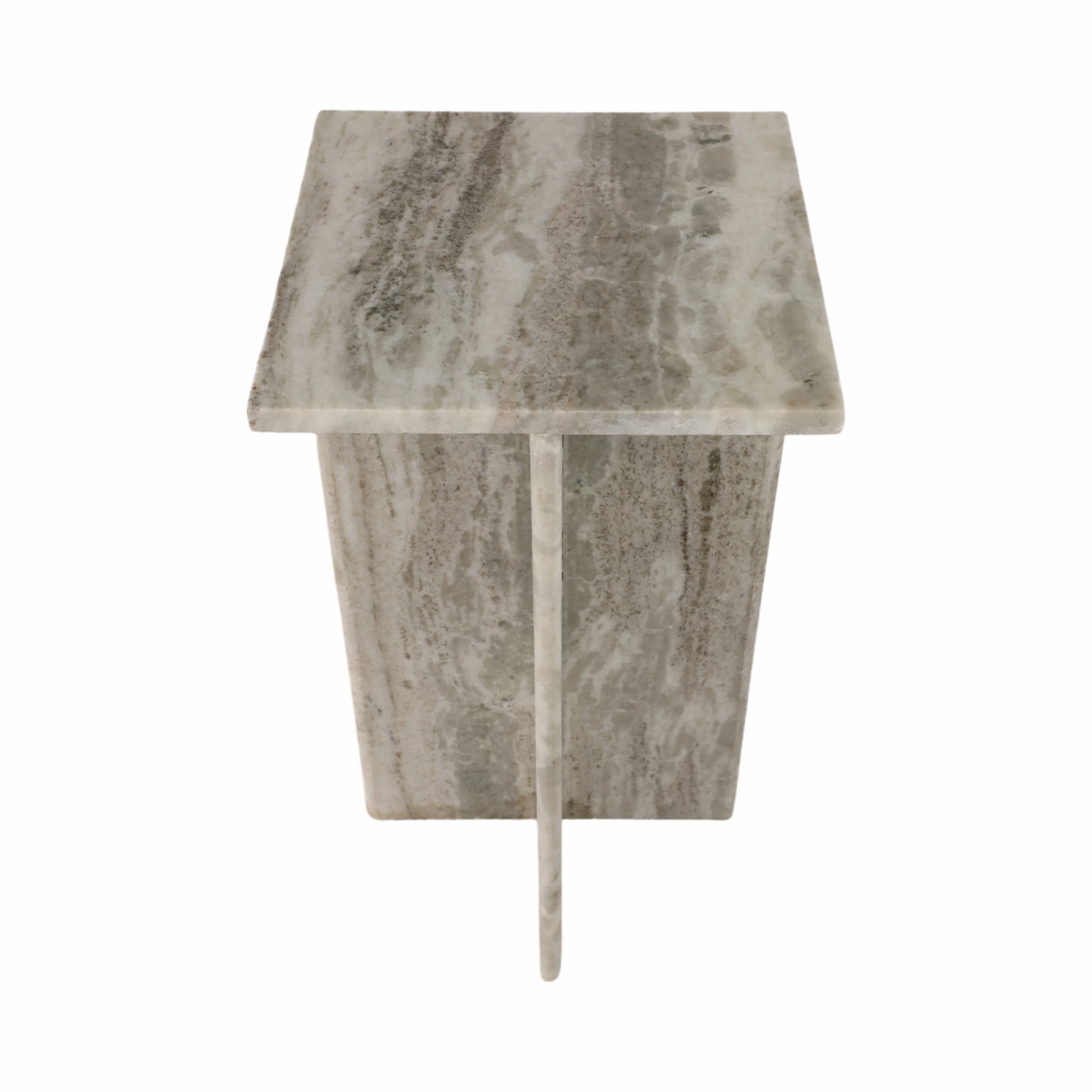 22" ROMMI SMALL MARBLE TABLE, WHITE - Image 7