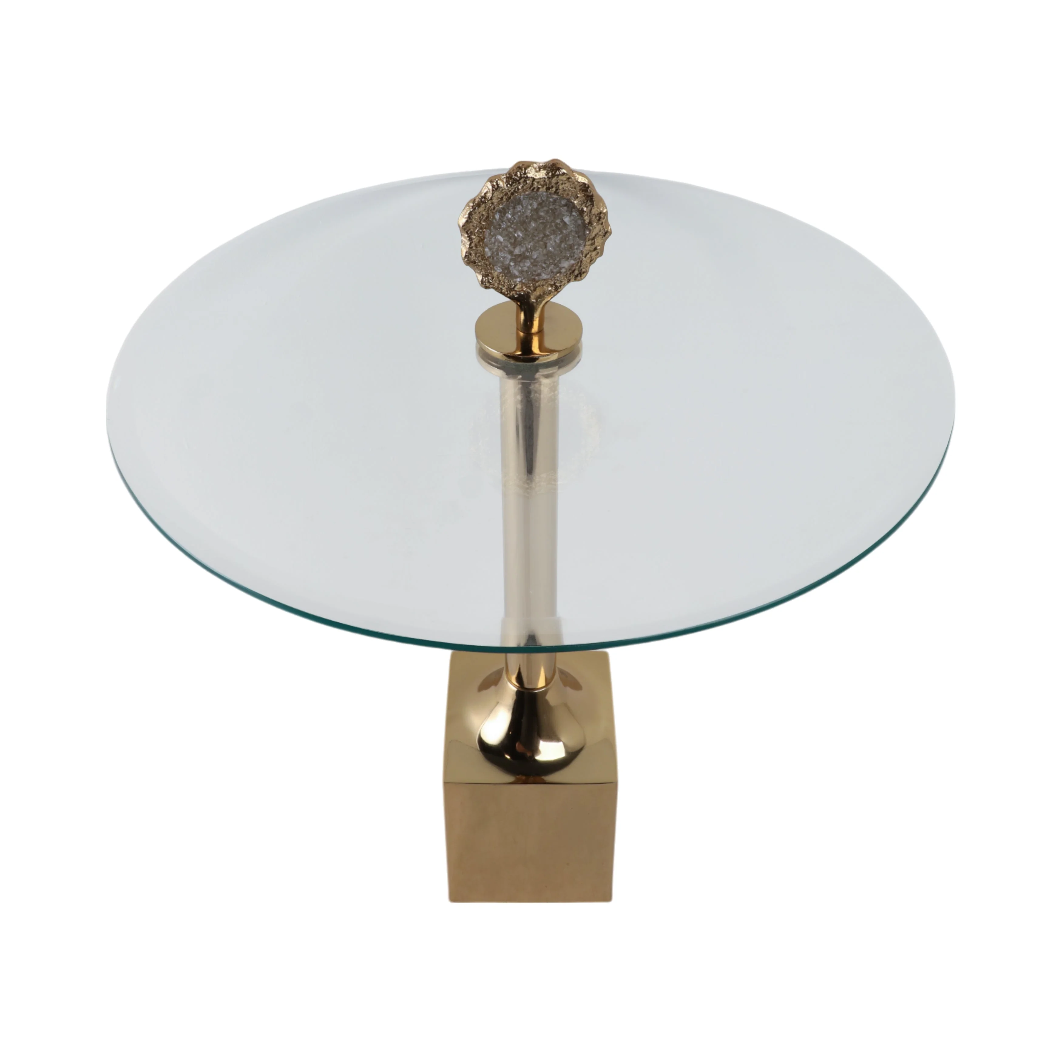 23" Frances Quartz Crystal Glass And Metal  Accent - Image 8