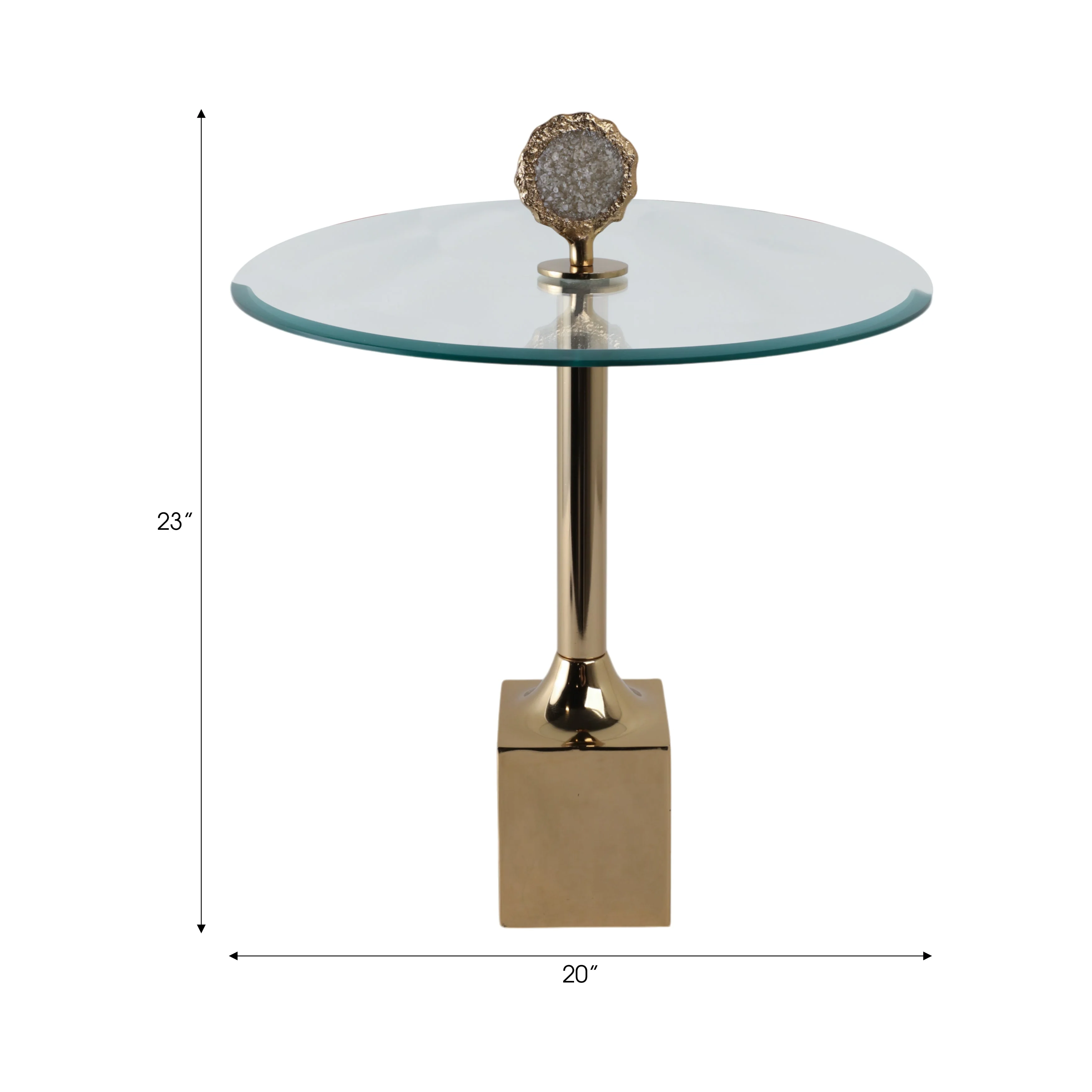 23" Frances Quartz Crystal Glass And Metal  Accent - Image 9