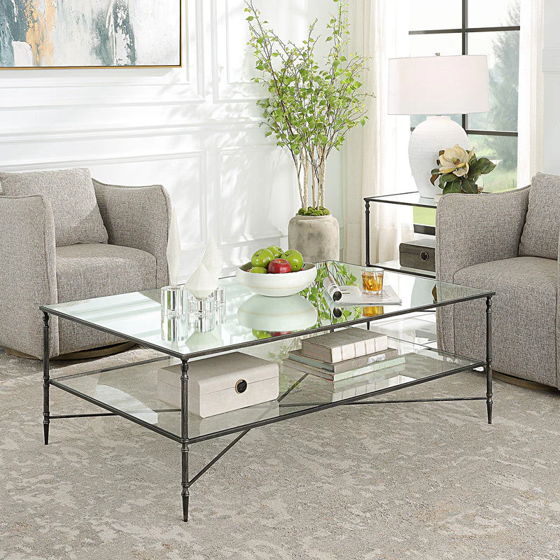 24061-N-UTT | Henzler Rectangle Coffee Table with Mirror Top