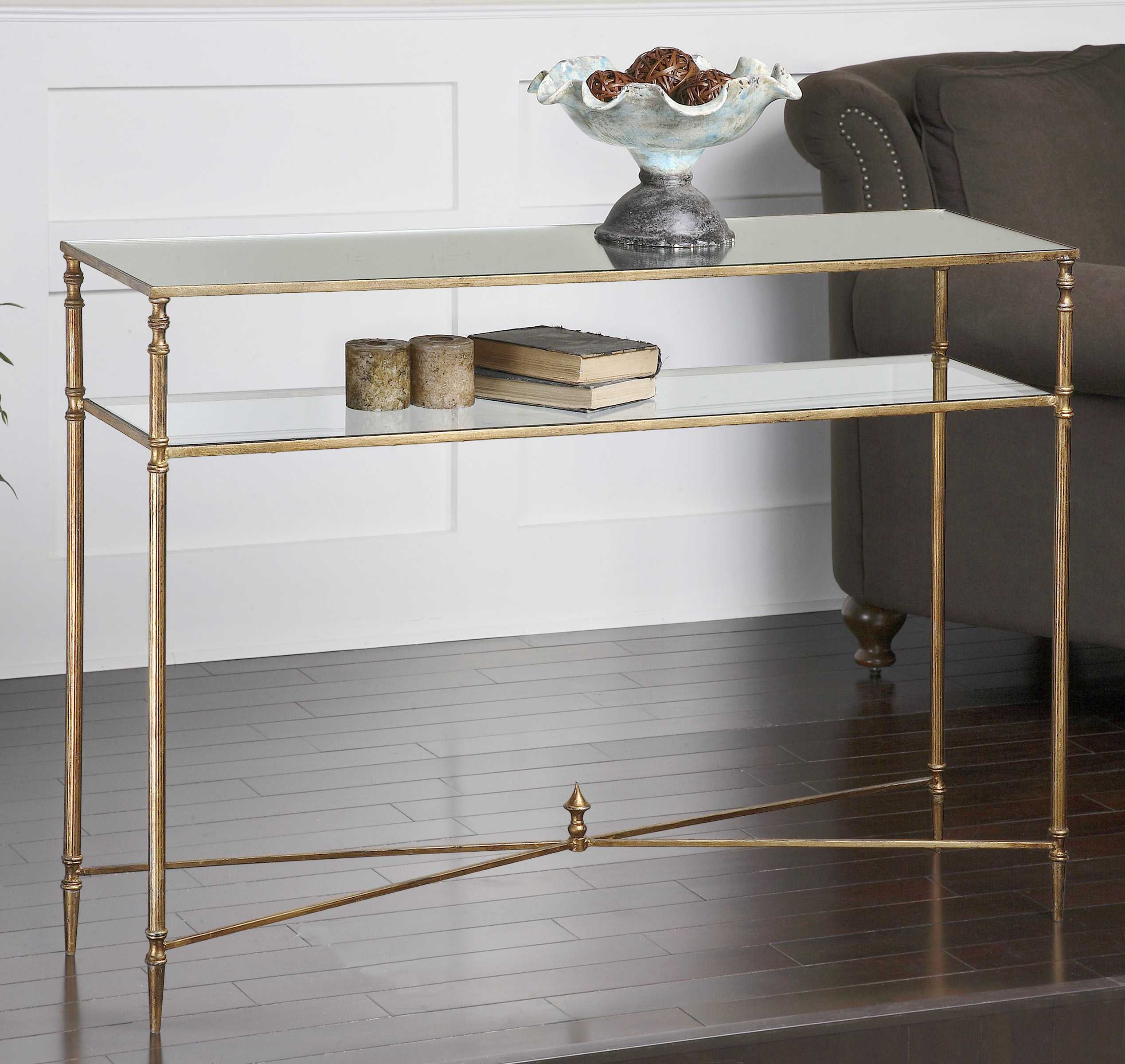 24278-C-UTT |Henzler 114 W x 83 H x 35 D Rectangle Console Table with Mirror Top - Image 6